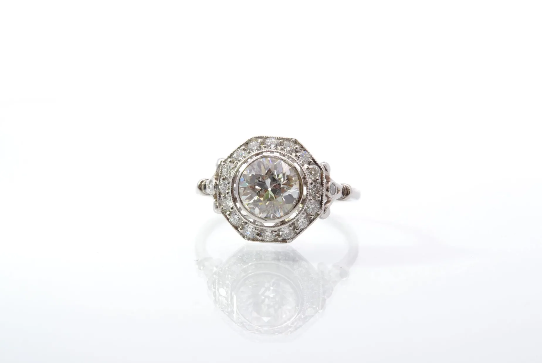 Bottazzi Blondeel Bague art déco vintage sertie de diamants Best