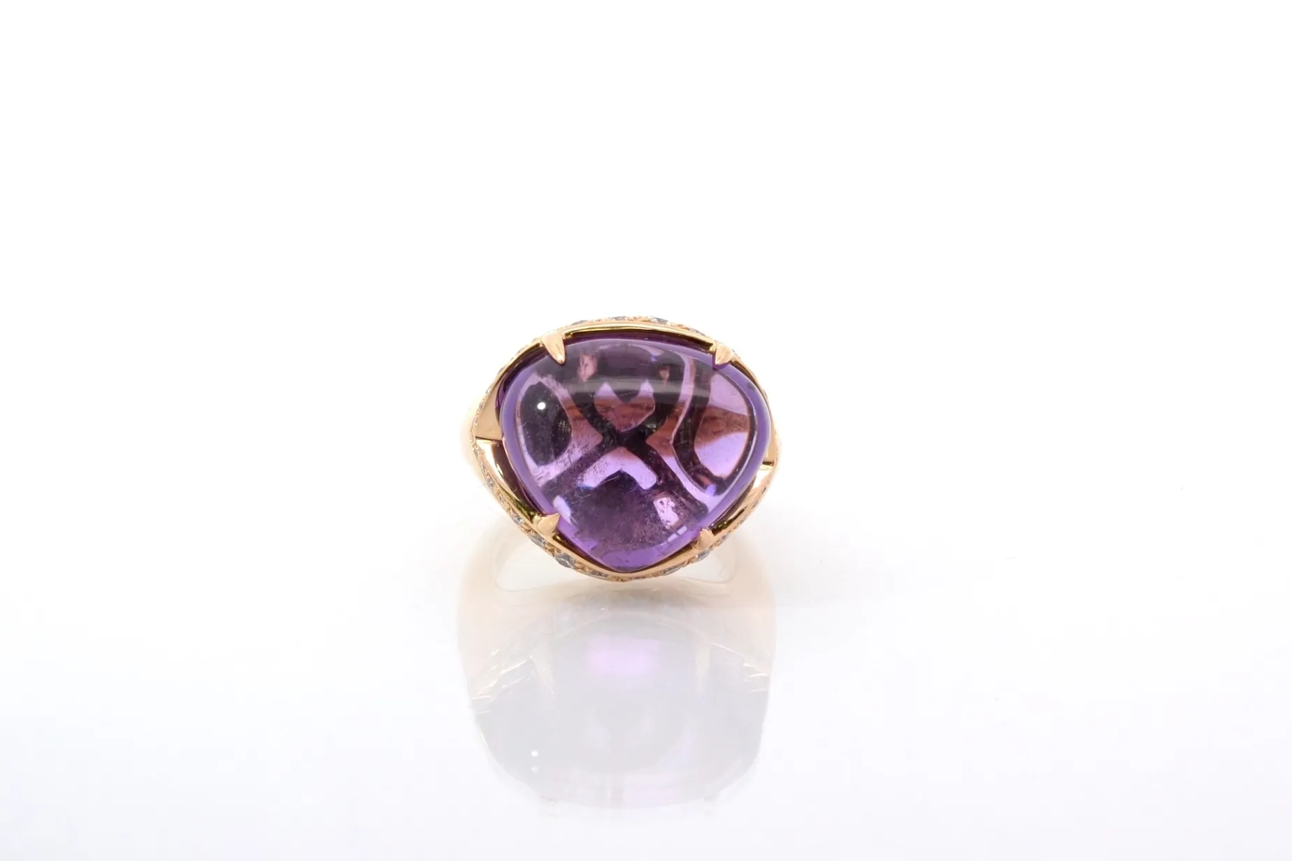 Bottazzi Blondeel Bague Bulgari Sassi amethyste et diamants en or 18k Fashion