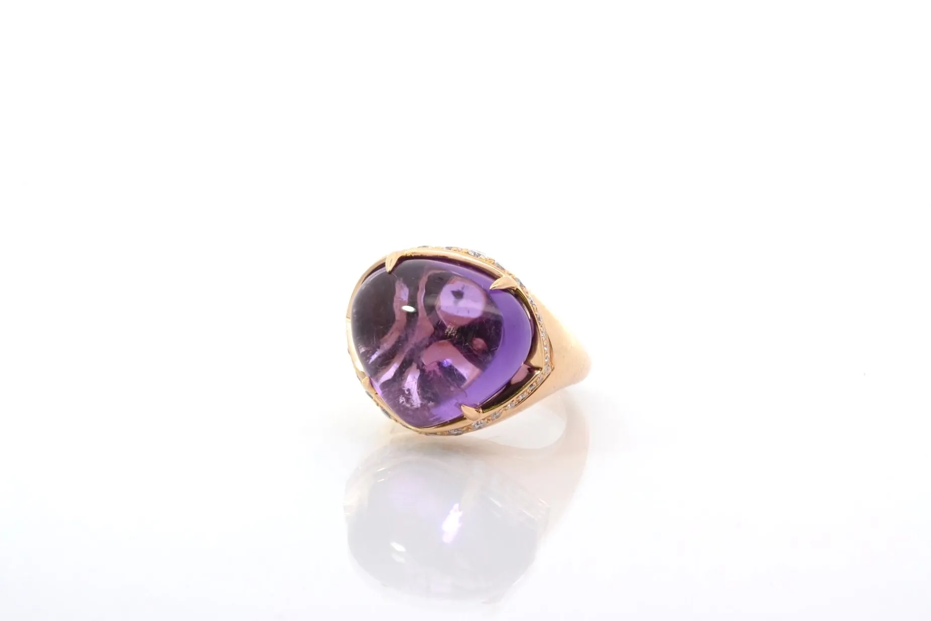 Bottazzi Blondeel Bague Bulgari Sassi amethyste et diamants en or 18k Fashion