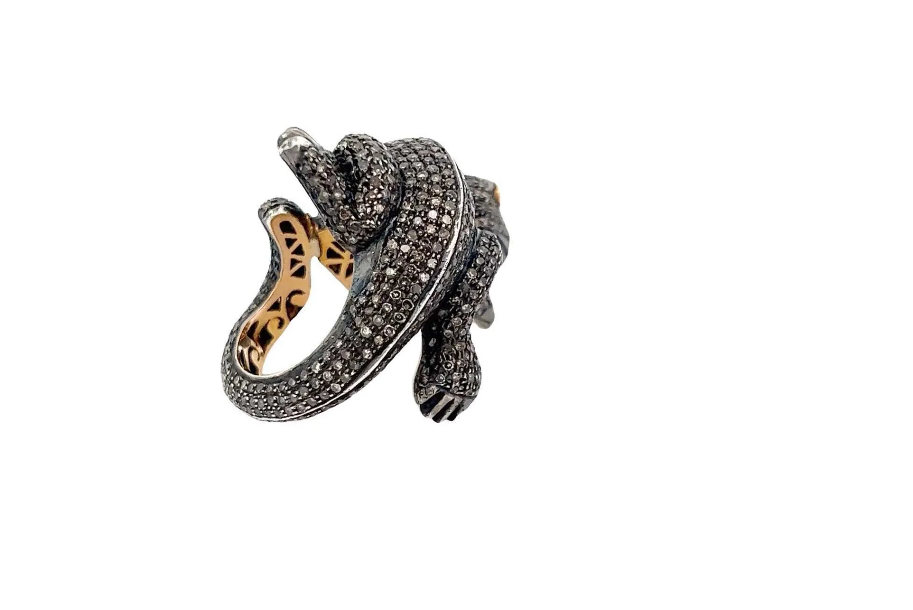 Bottazzi Blondeel Bague caméléon or et argent diamants Outlet