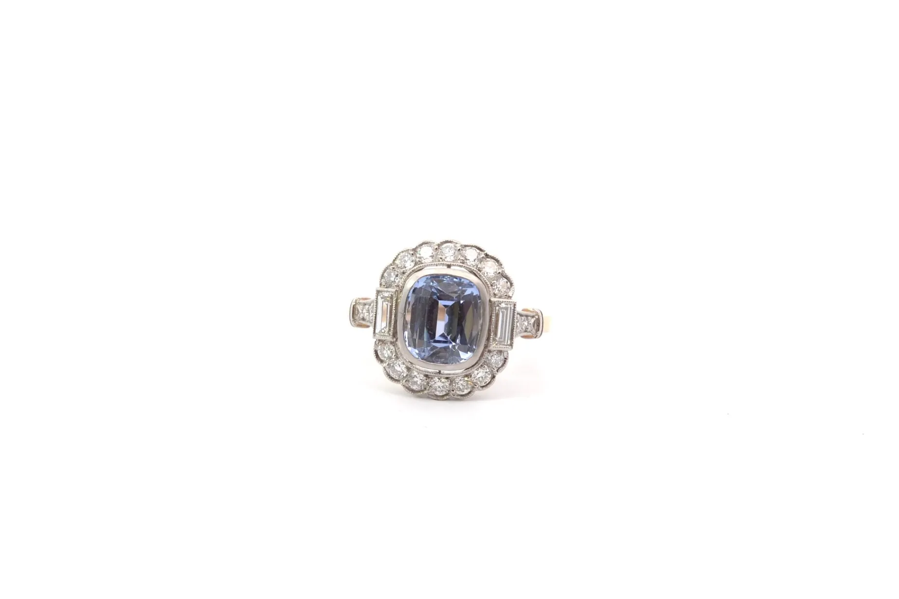 Bottazzi Blondeel Bague de fiançailles vintage saphir et diamants Fashion