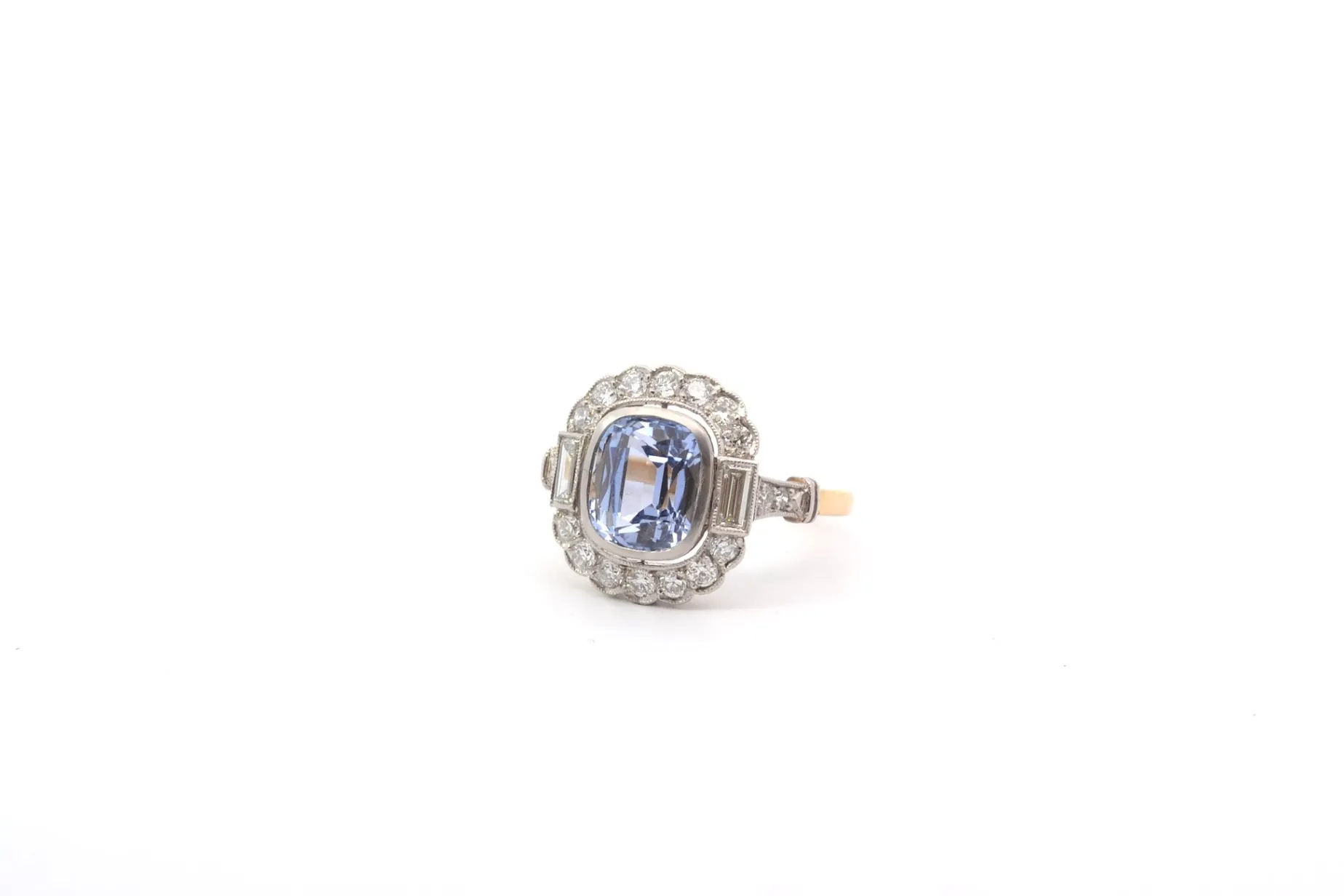Bottazzi Blondeel Bague de fiançailles vintage saphir et diamants Fashion