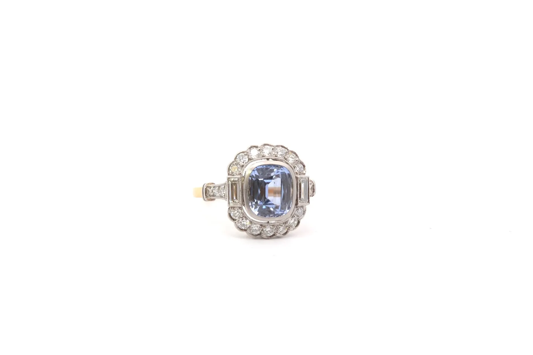 Bottazzi Blondeel Bague de fiançailles vintage saphir et diamants Fashion