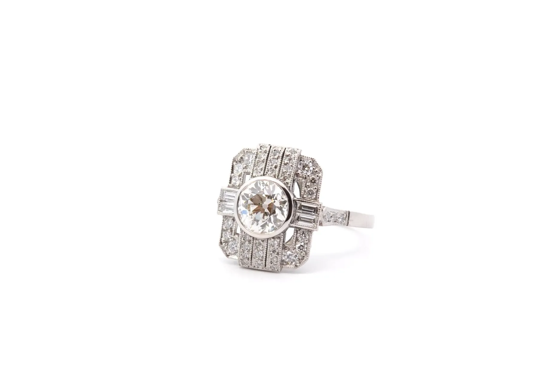 Bottazzi Blondeel Bague diamant 1,19 cts J/SI1 en platine Clearance