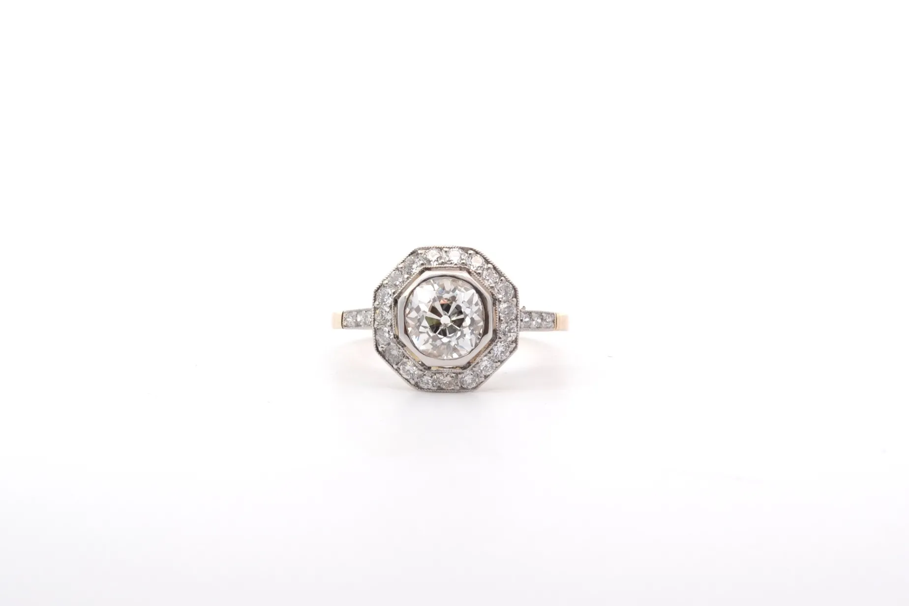 Bottazzi Blondeel Bague diamant 1,30cts J/P1 en or 18k et platine Cheap