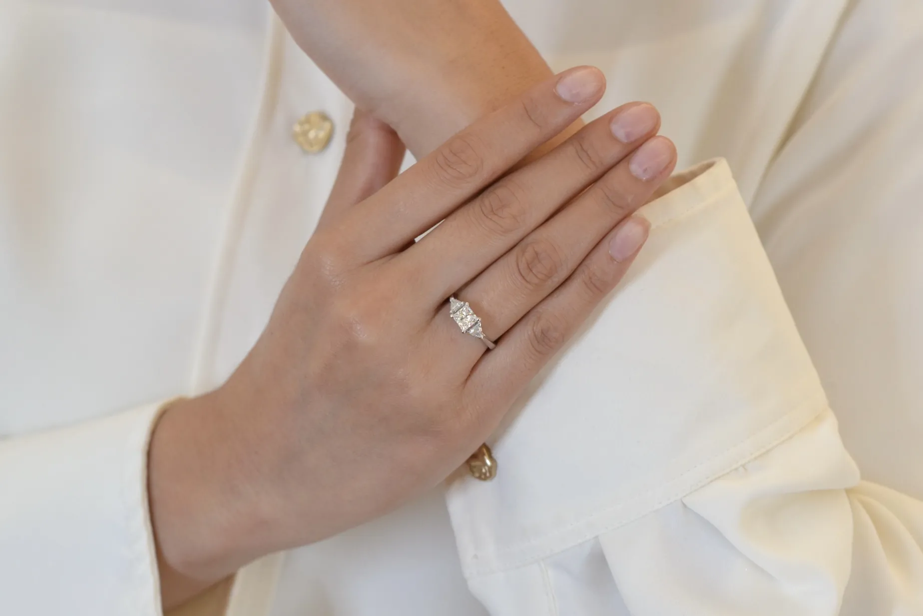 Bottazzi Blondeel Bague diamant taille princesse de 0,92ct F Vs1 Flash Sale