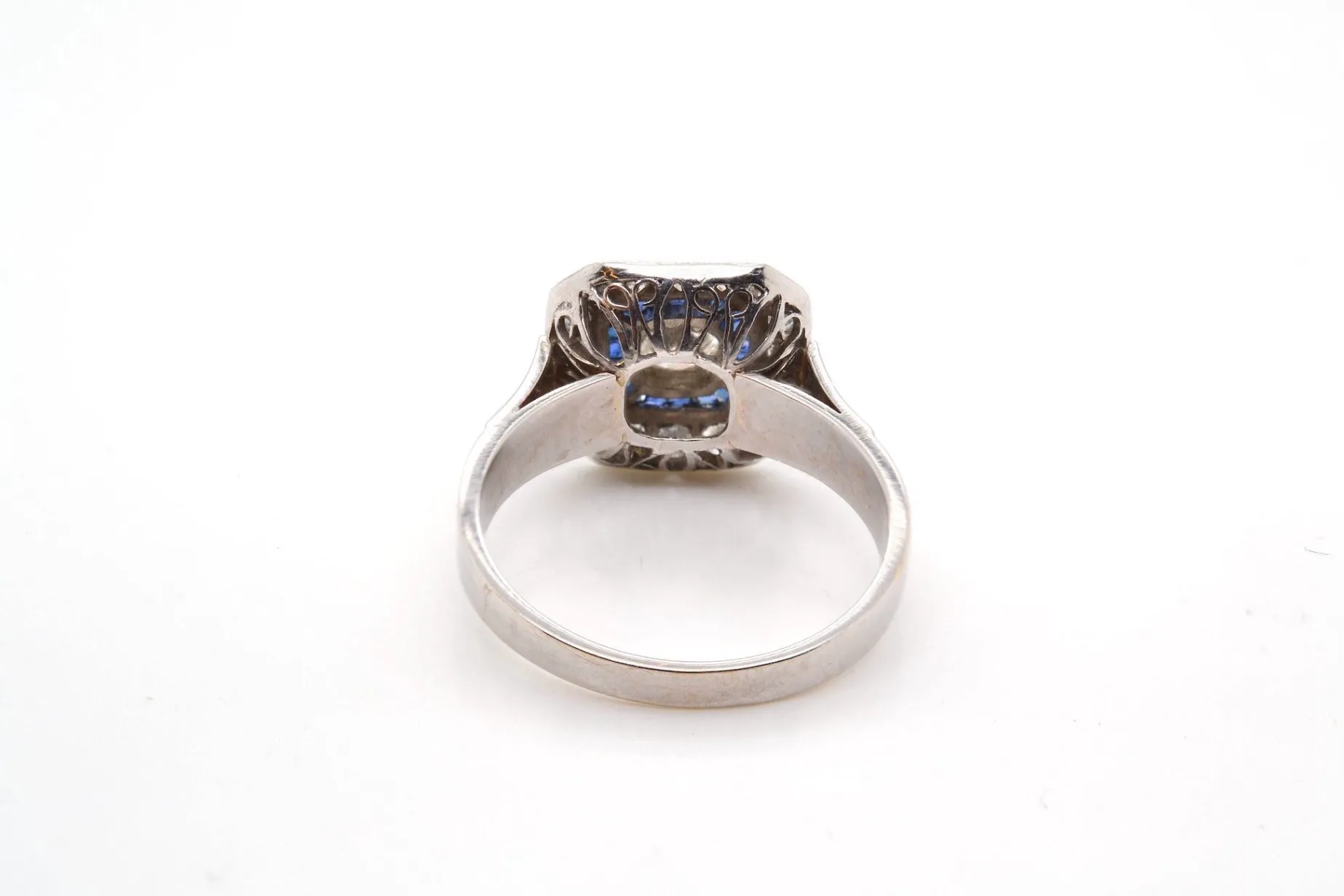 Bottazzi Blondeel Bague diamants et saphirs calibrés en Or et platine Online