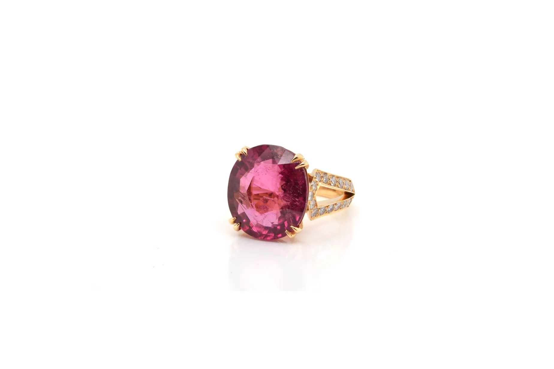 Bottazzi Blondeel Bague rubellite et diamants en or jaune 18k Flash Sale