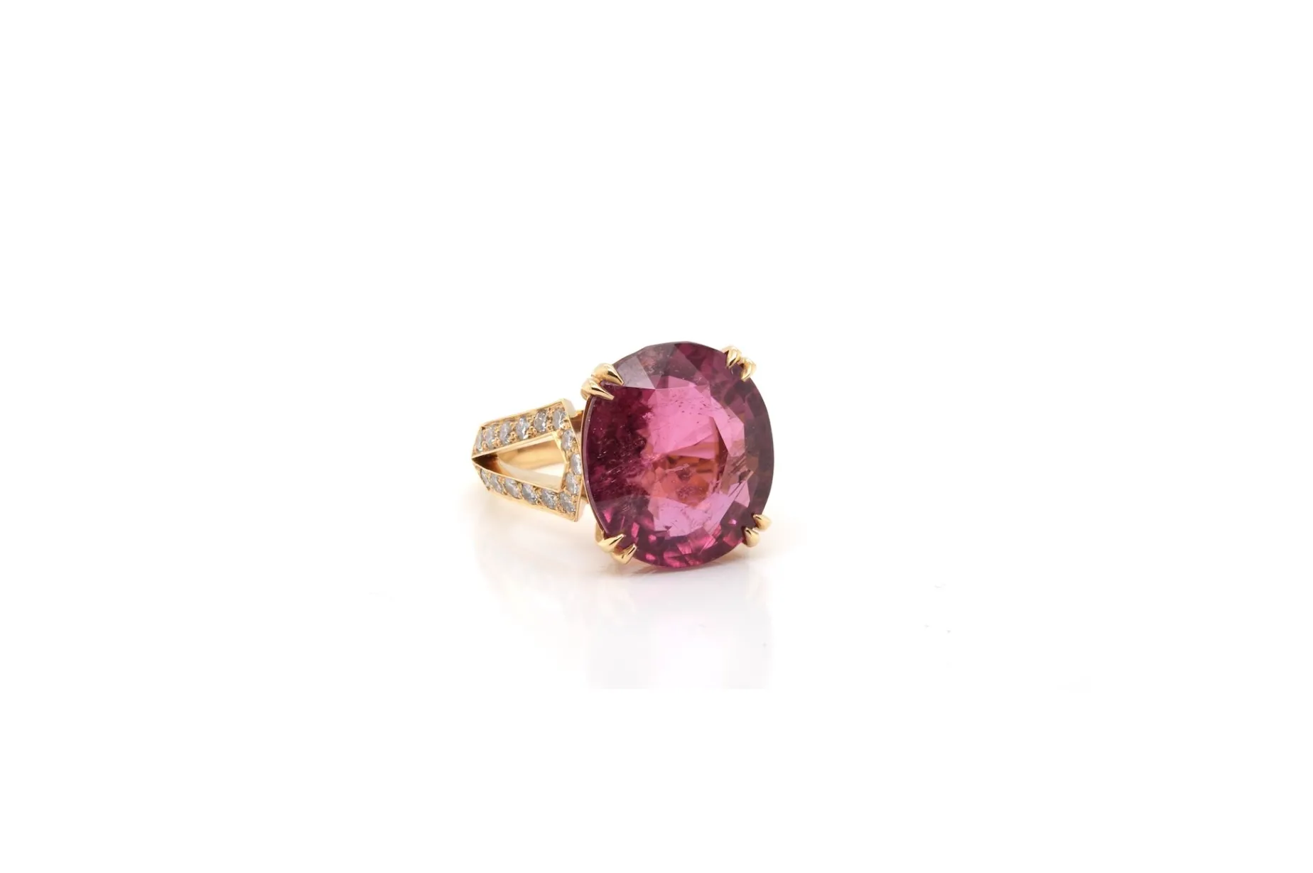 Bottazzi Blondeel Bague rubellite et diamants en or jaune 18k Flash Sale