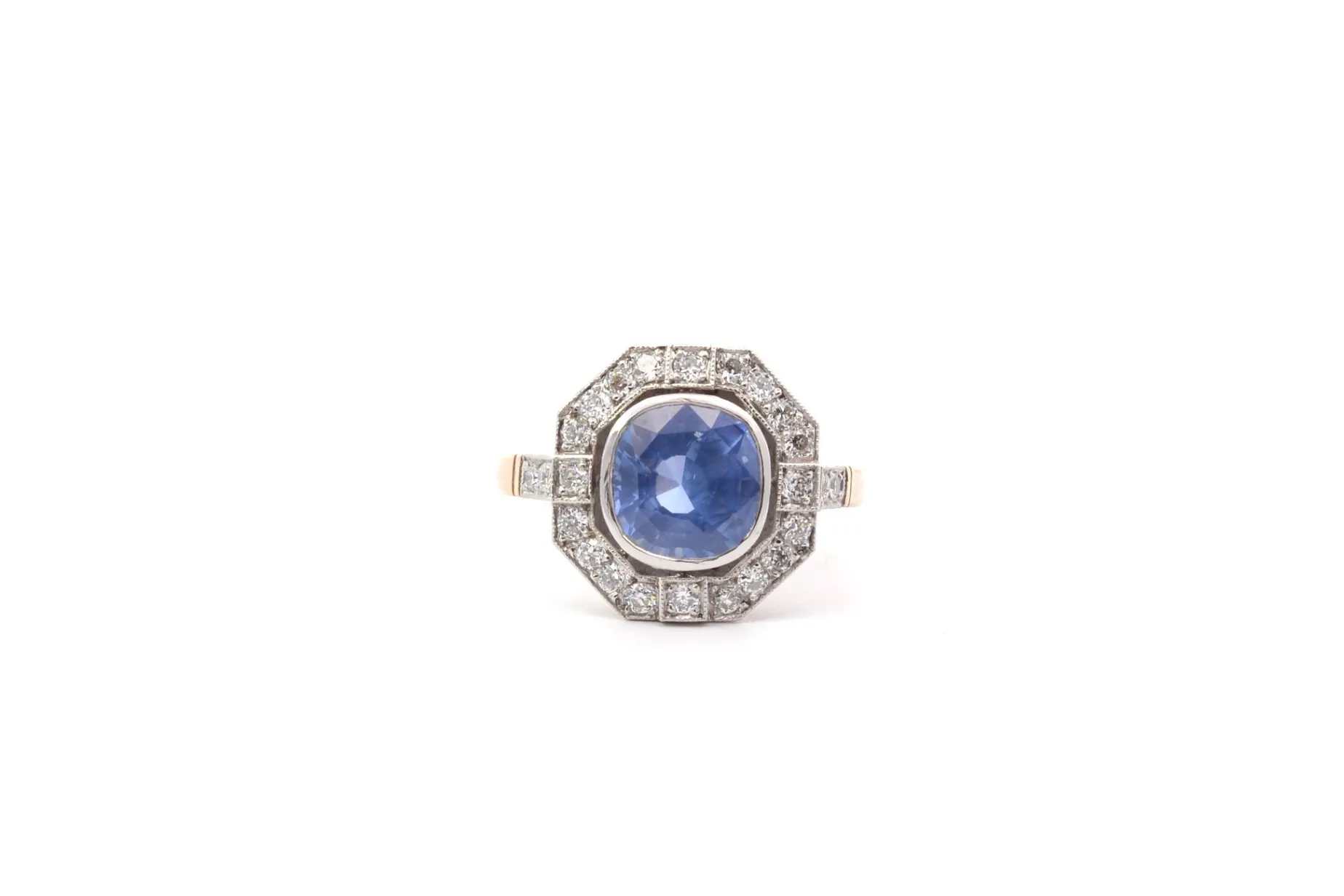 Bottazzi Blondeel Bague saphir 3,05cts et diamants en or et platine Discount
