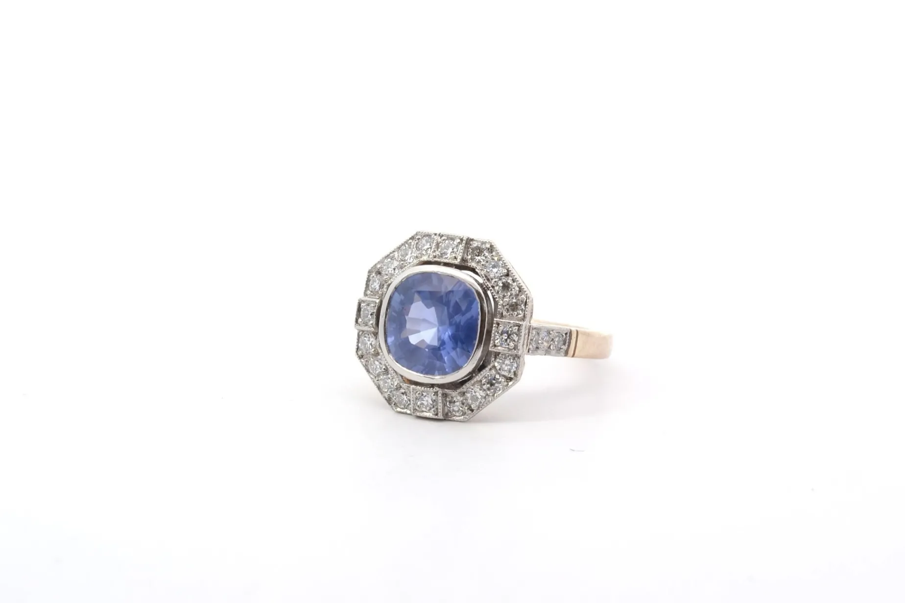 Bottazzi Blondeel Bague saphir 3,05cts et diamants en or et platine Discount