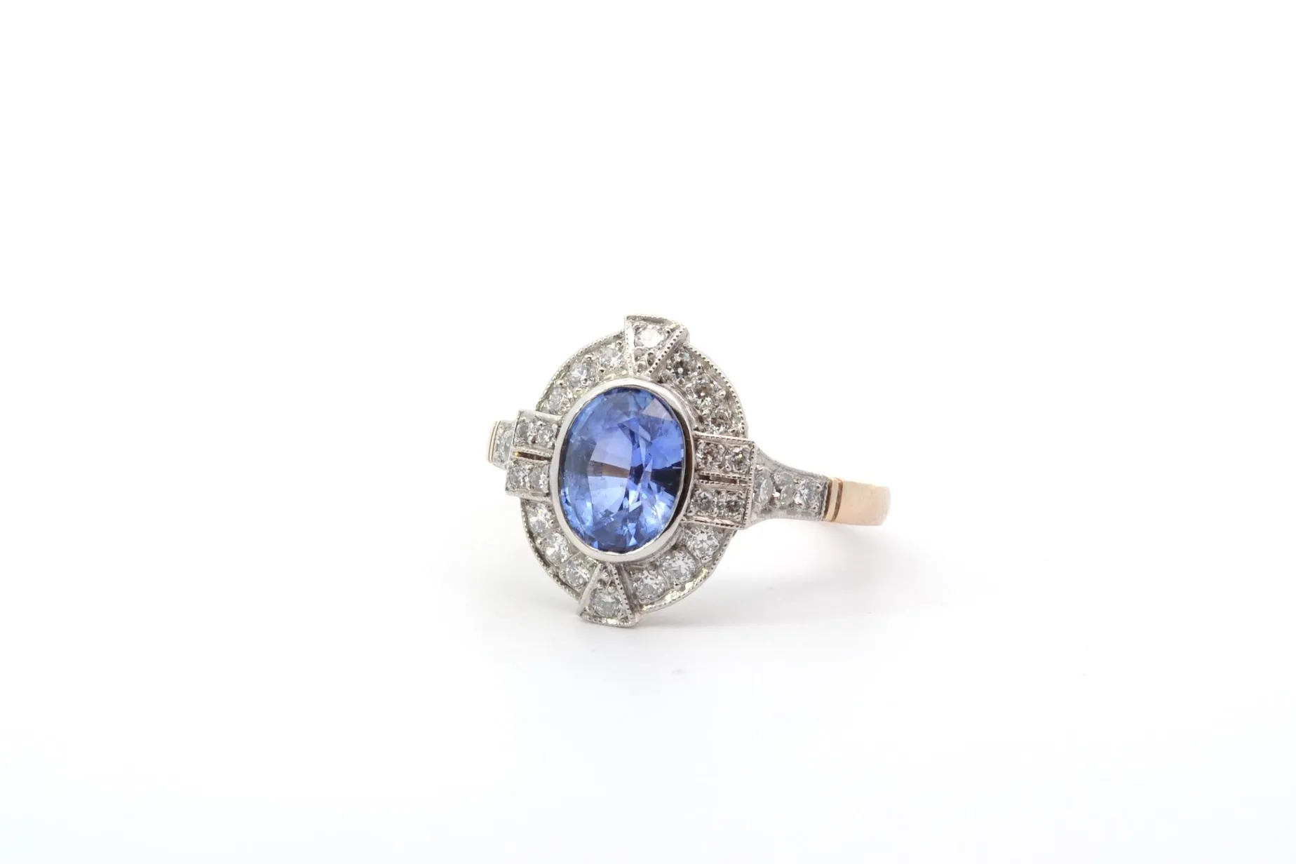 Bottazzi Blondeel Bague saphir 1,63cts et diamants en or et platine Store