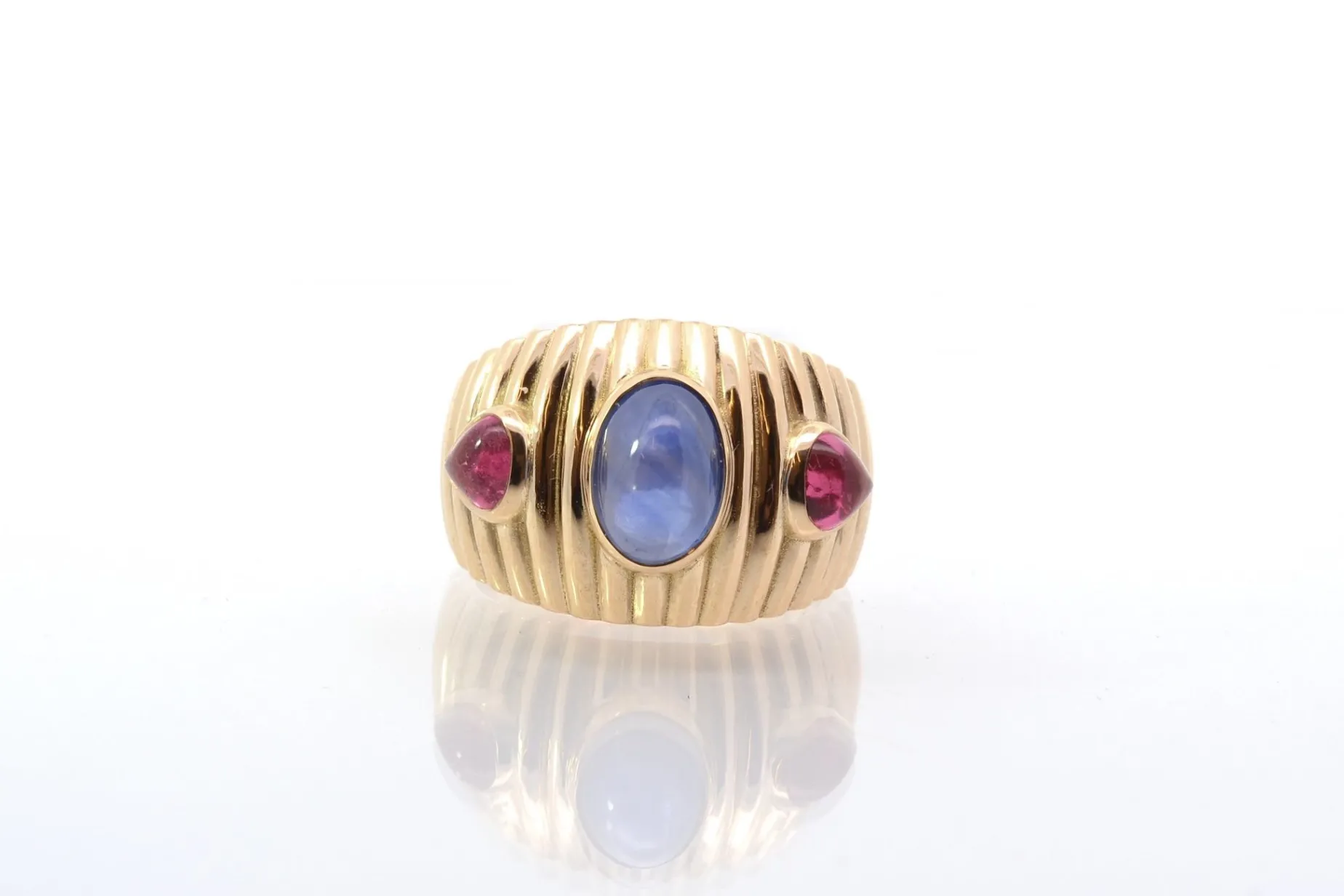 Bottazzi Blondeel Bague saphir et tourmalines cabochon en or Store