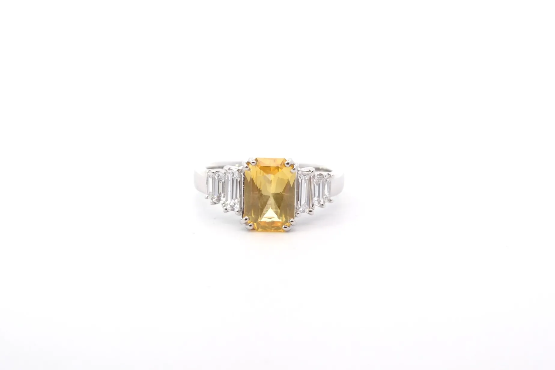 Bottazzi Blondeel Bague saphir jaune 2 cts et diamants Hot