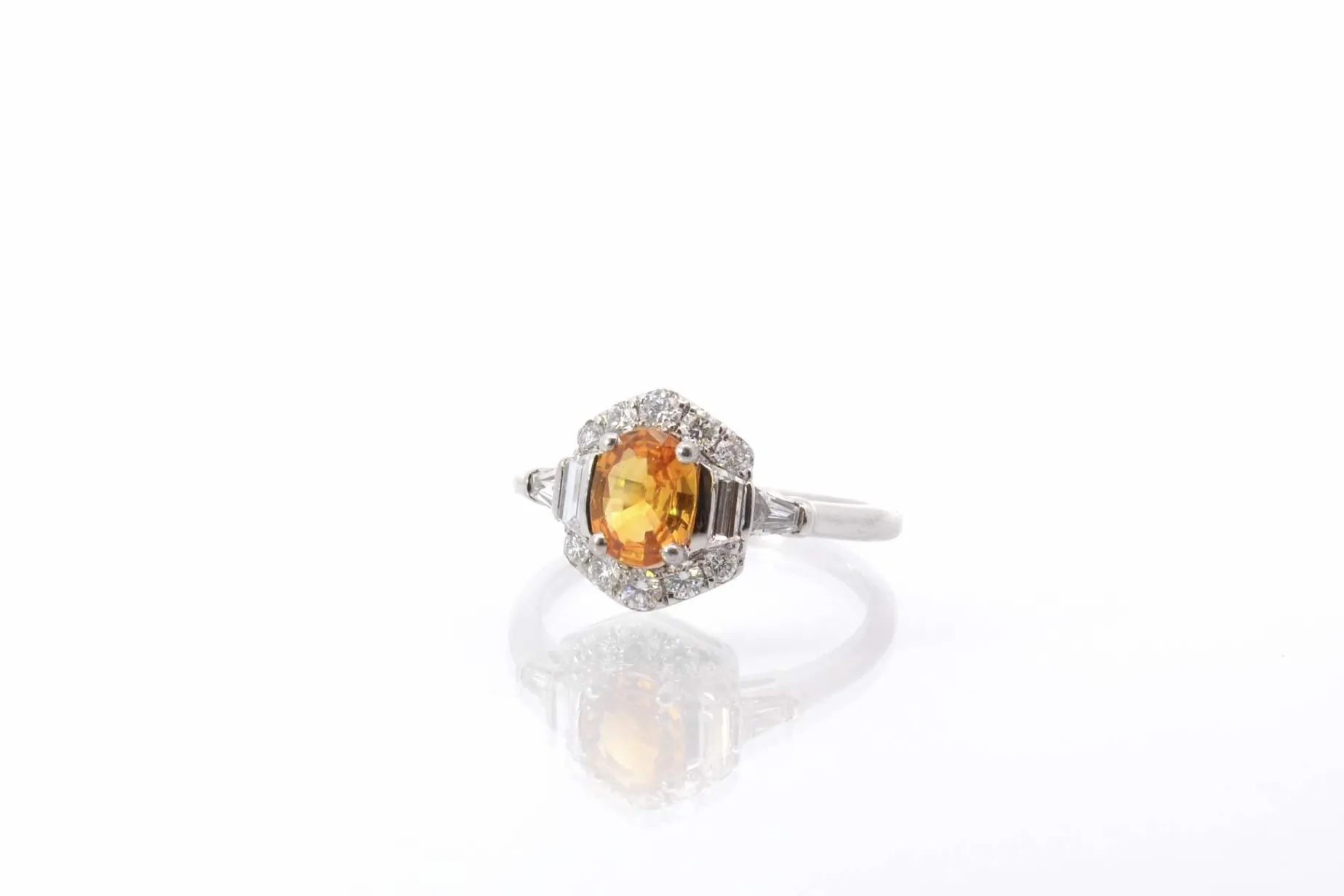 Bottazzi Blondeel Bague saphir jaune et diamants en or blanc Best Sale