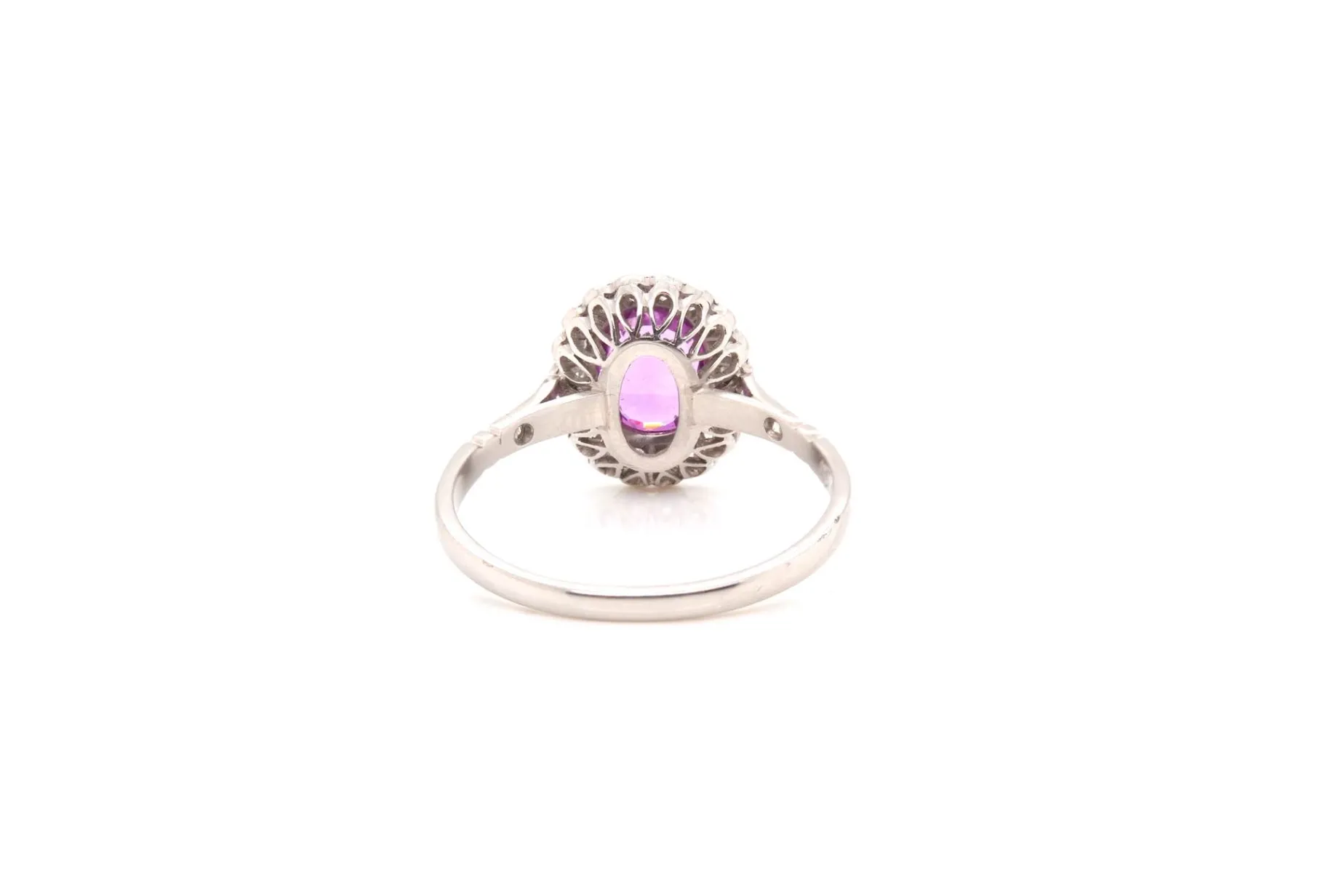 Bottazzi Blondeel Bague saphir rose et diamants en platine Clearance