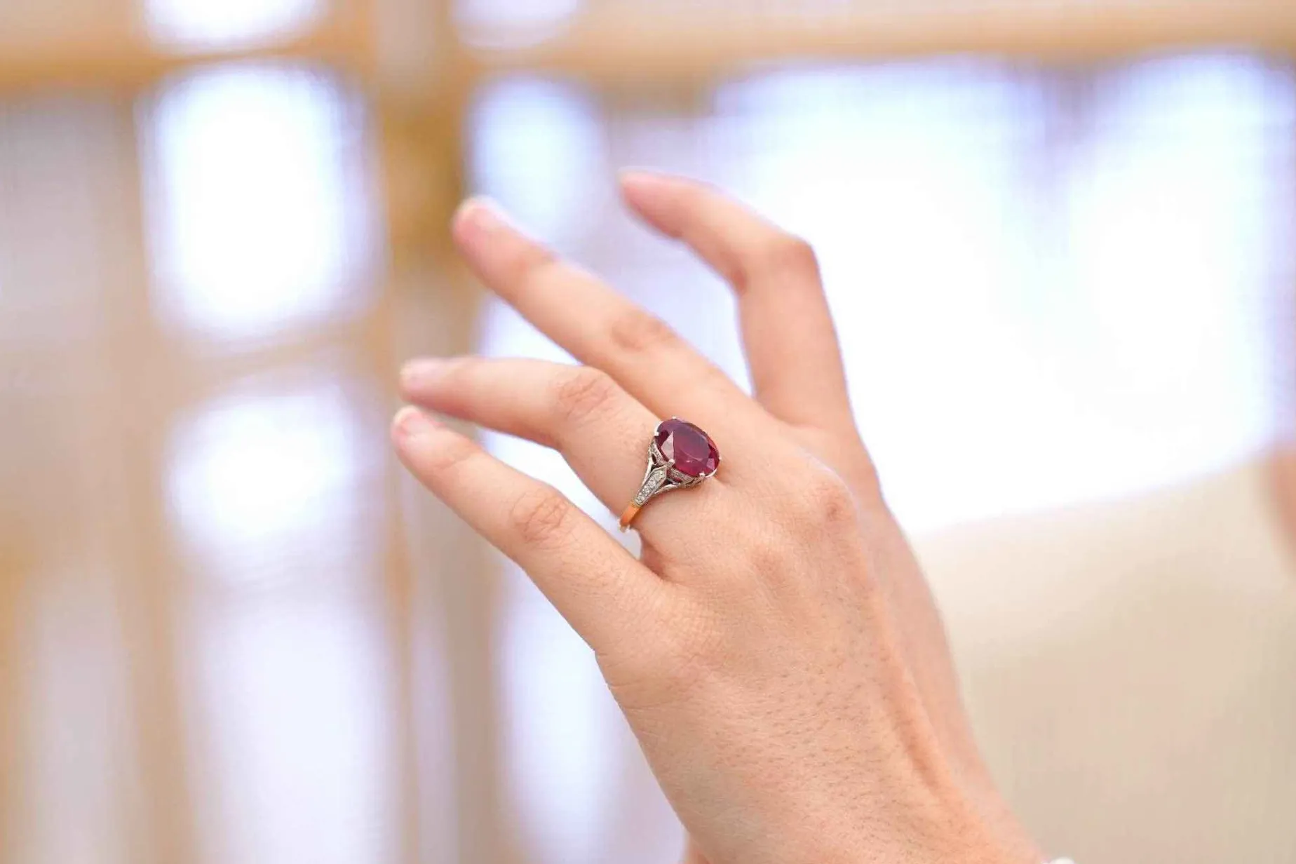 Bottazzi Blondeel Bague sertie d’un rubellite en or 18k et platine Online