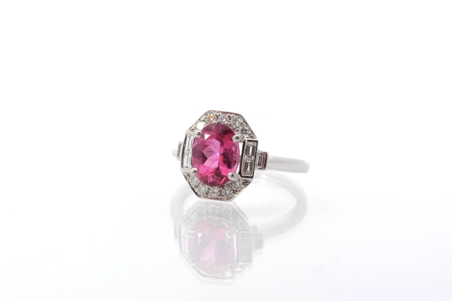 Bottazzi Blondeel Bague tourmaline et diamants en or blanc Cheap