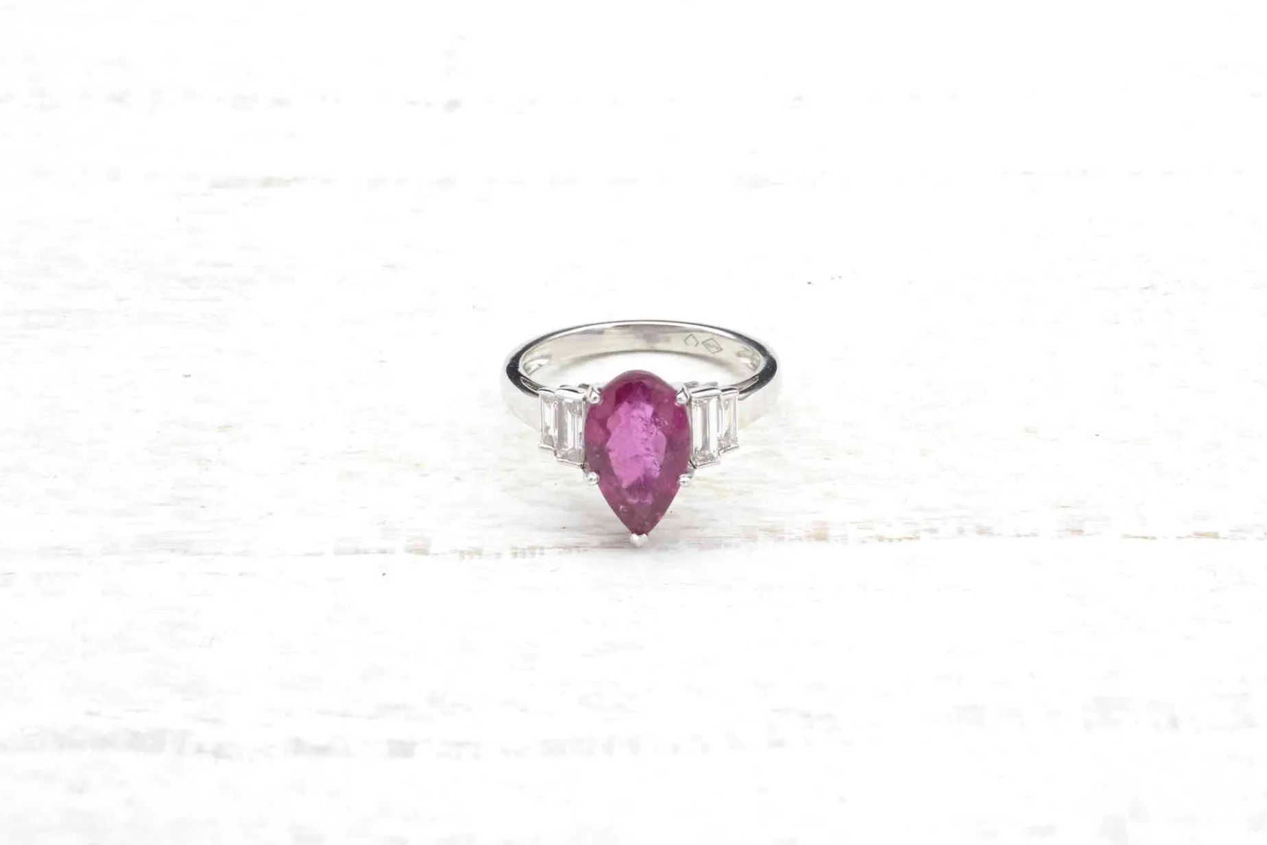 Bottazzi Blondeel Bague tourmaline poire et diamants en or blanc 18k Online
