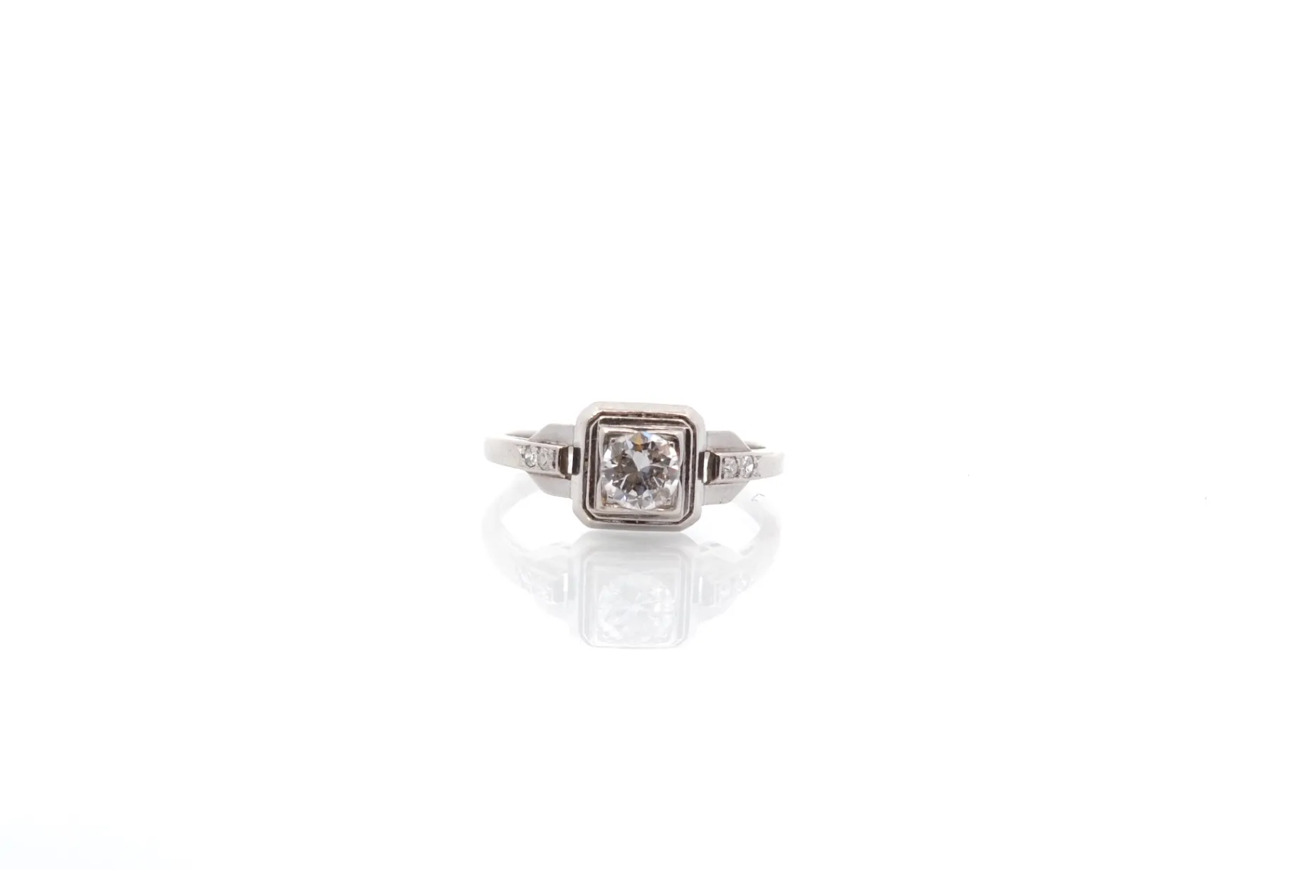 Bottazzi Blondeel Bague vintage art déco diamants en platine Cheap