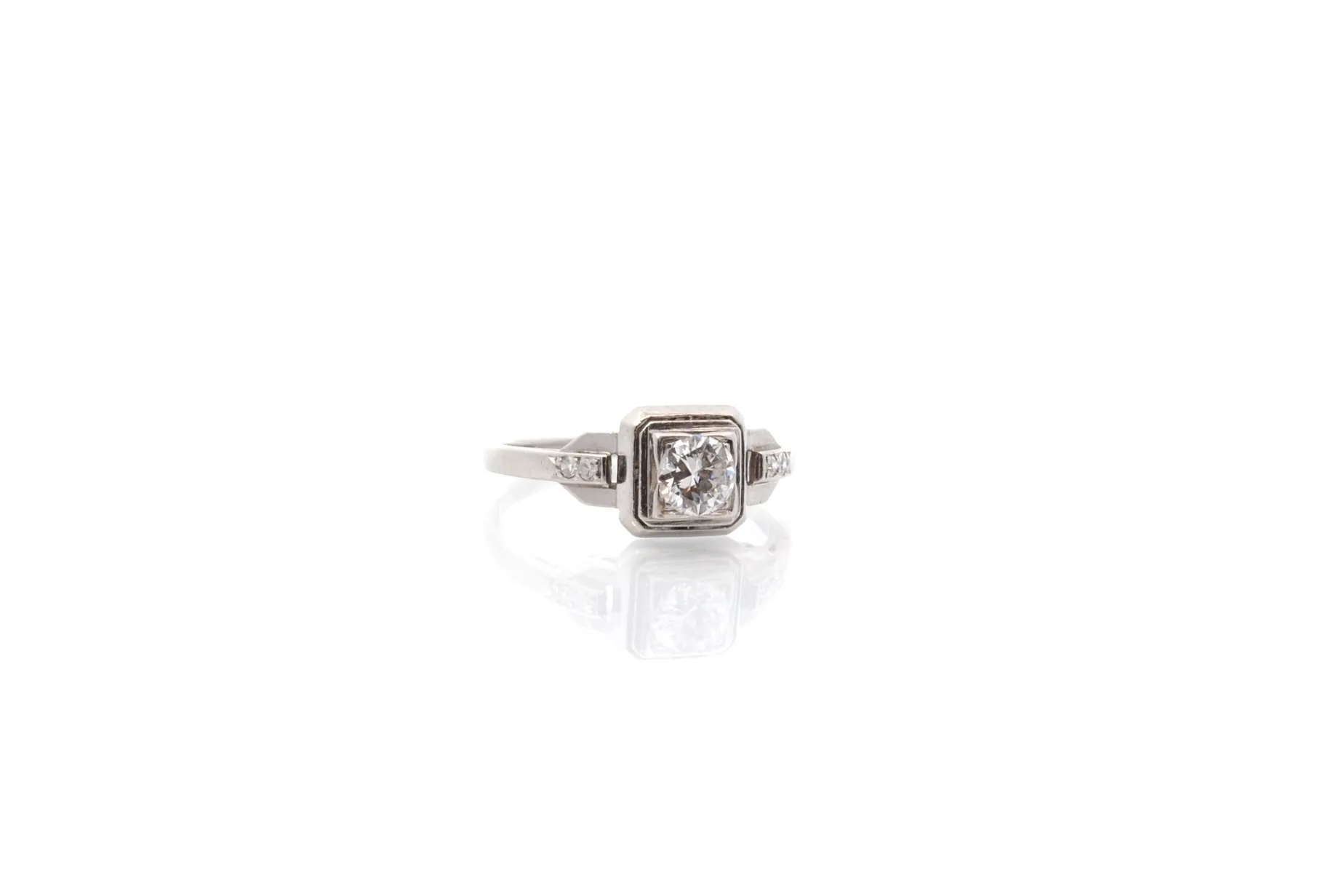 Bottazzi Blondeel Bague vintage art déco diamants en platine Cheap