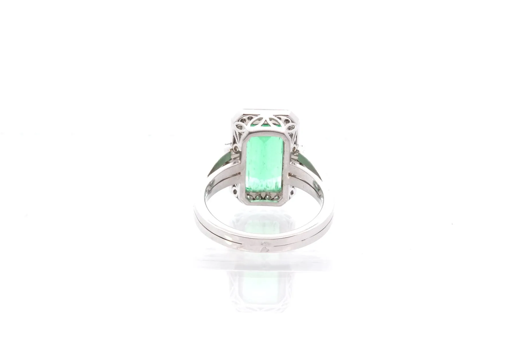 Bottazzi Blondeel Bague vintage émeraude et diamants en platine Clearance