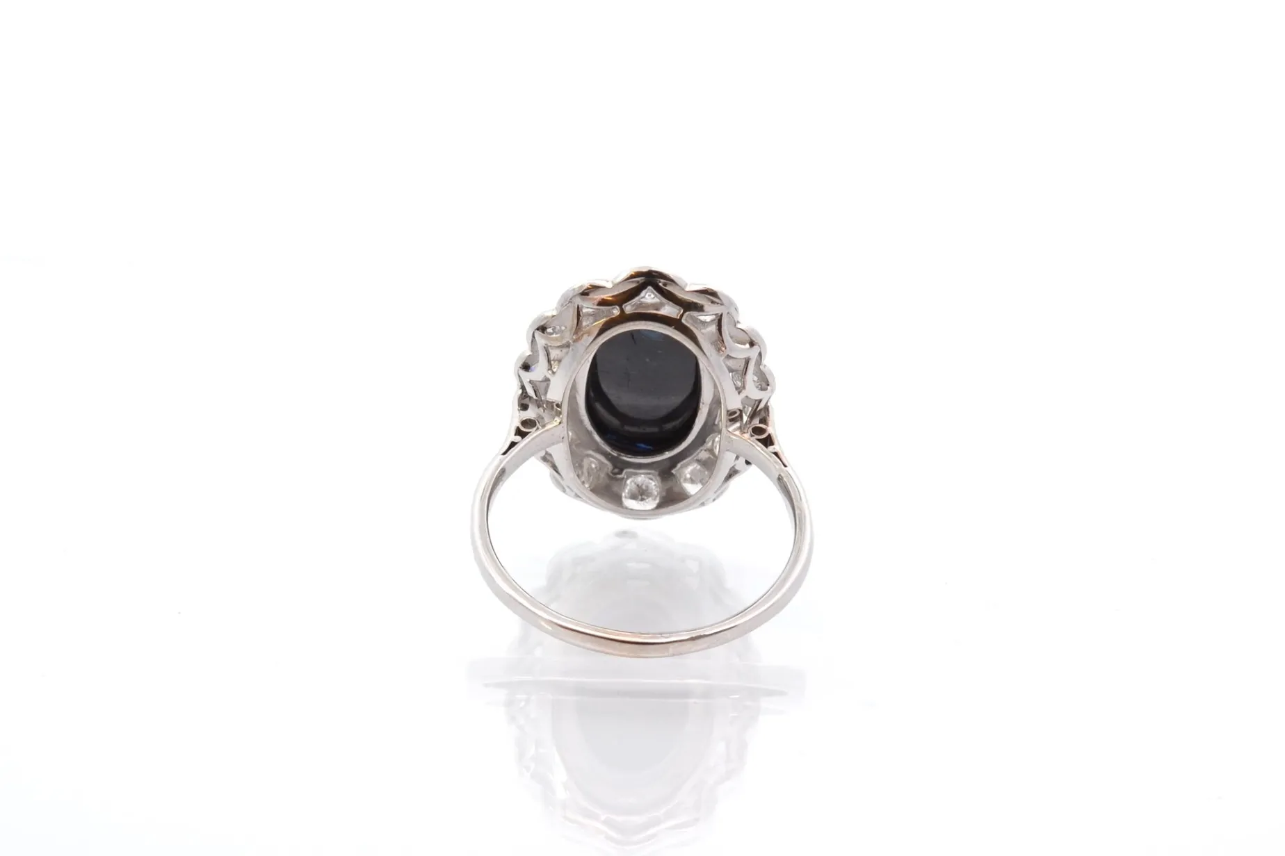 Bottazzi Blondeel Bague vintage saphir cabochon et diamants en platine Shop