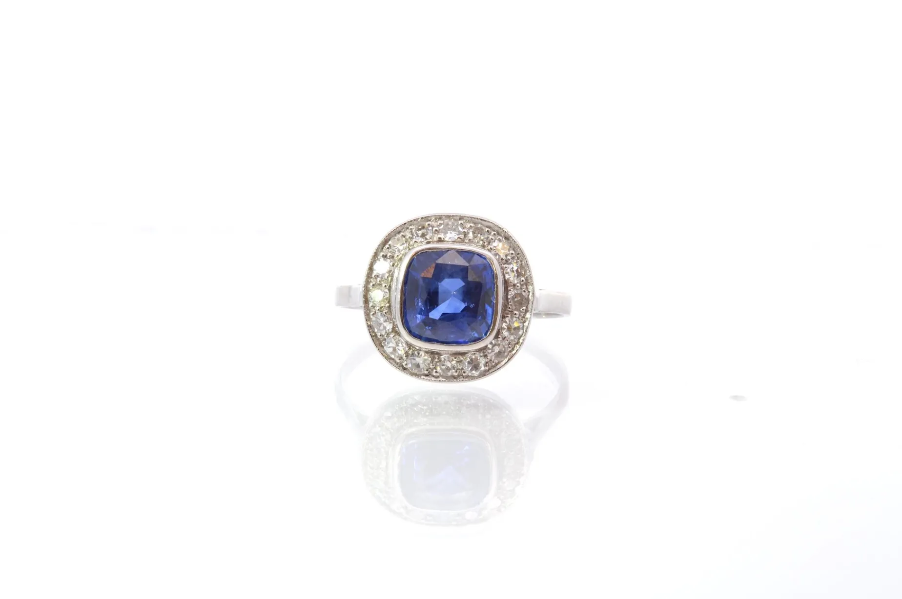 Bottazzi Blondeel Bague vintage saphir diamants New