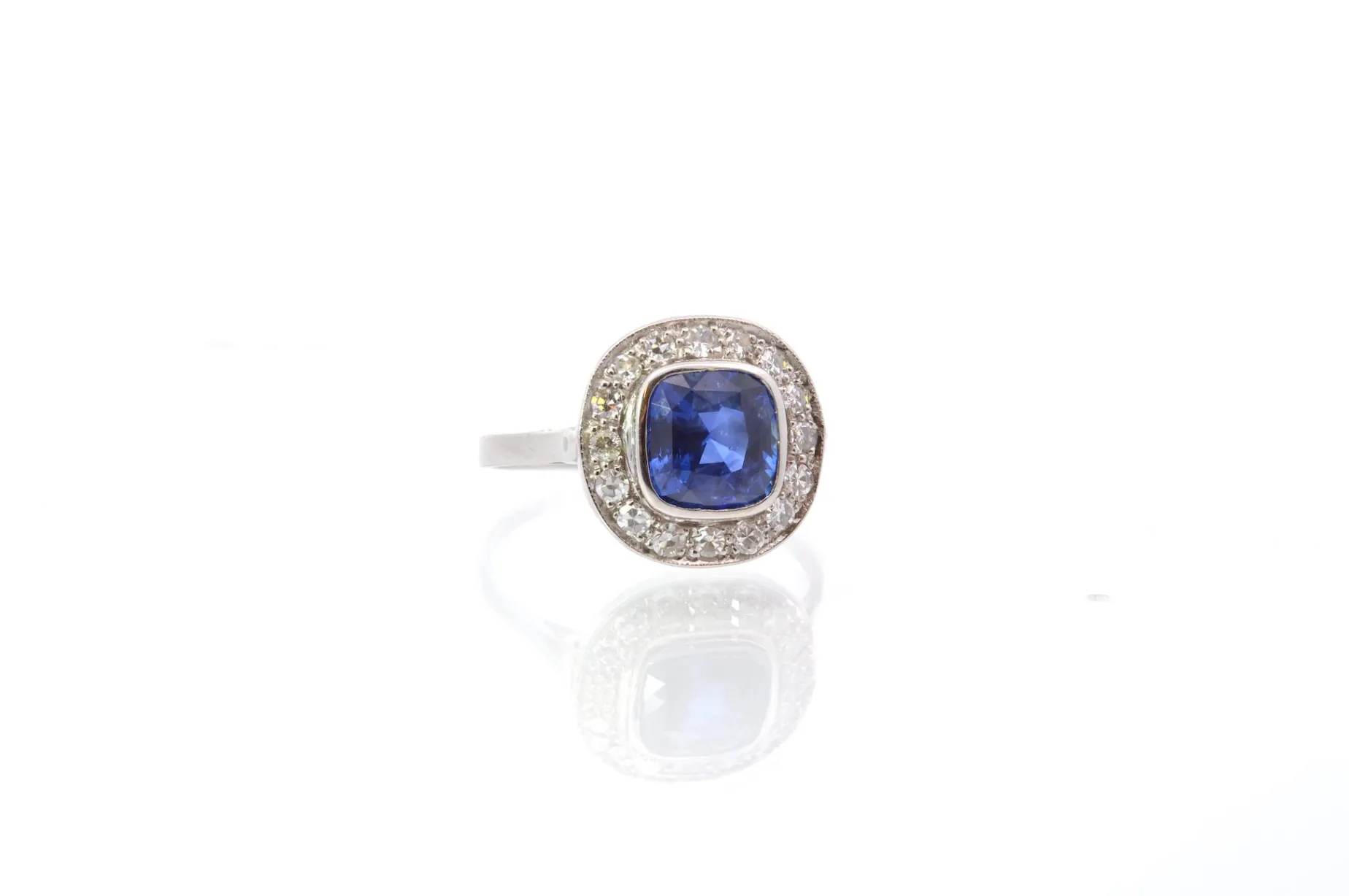 Bottazzi Blondeel Bague vintage saphir diamants New