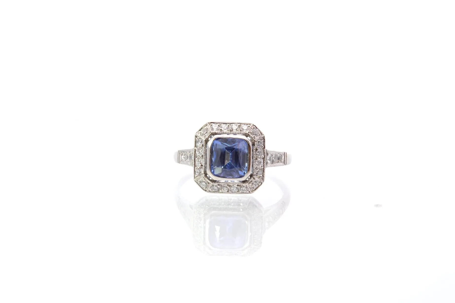 Bottazzi Blondeel Bague vintage saphir et diamants art déco Clearance