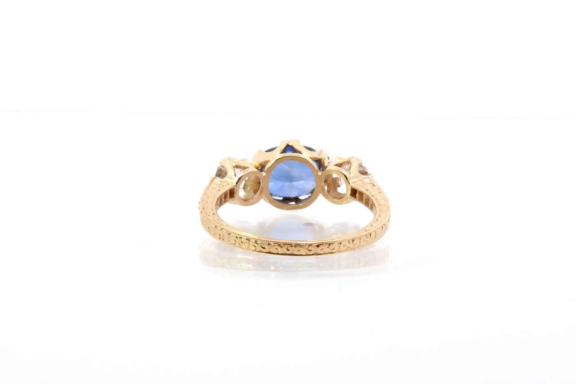Bottazzi Blondeel Bague vintage saphir et diamants en or 18k Hot