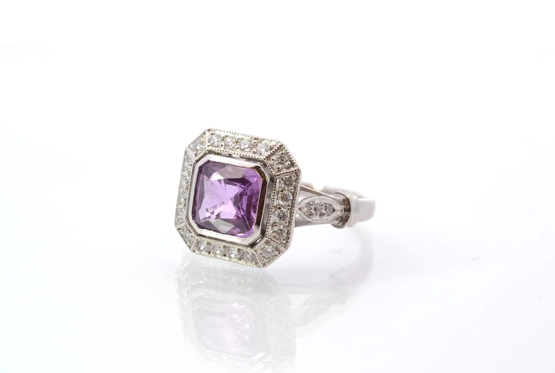 Bottazzi Blondeel Bague vintage saphir et diamants en platine Outlet