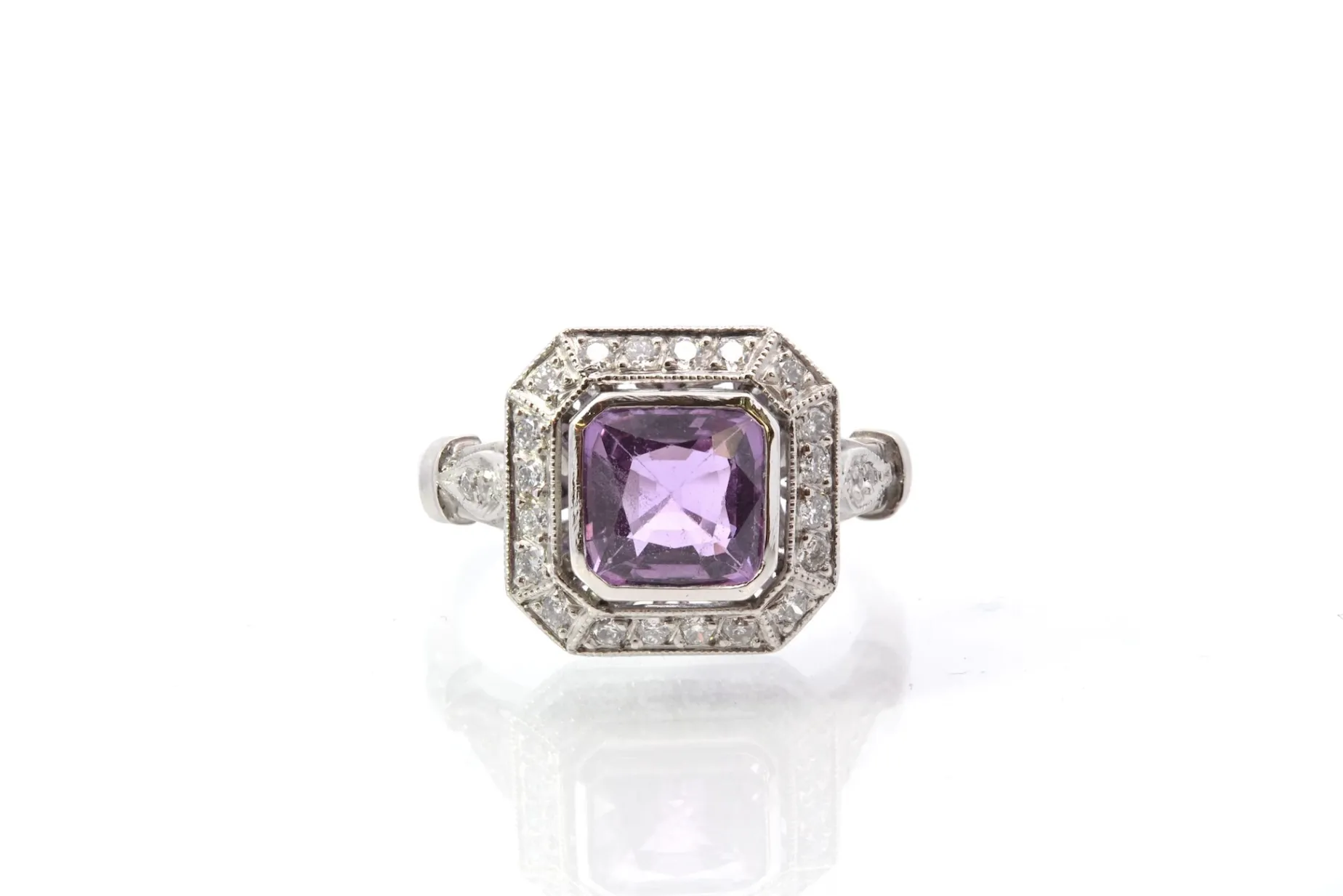 Bottazzi Blondeel Bague vintage saphir et diamants en platine Outlet
