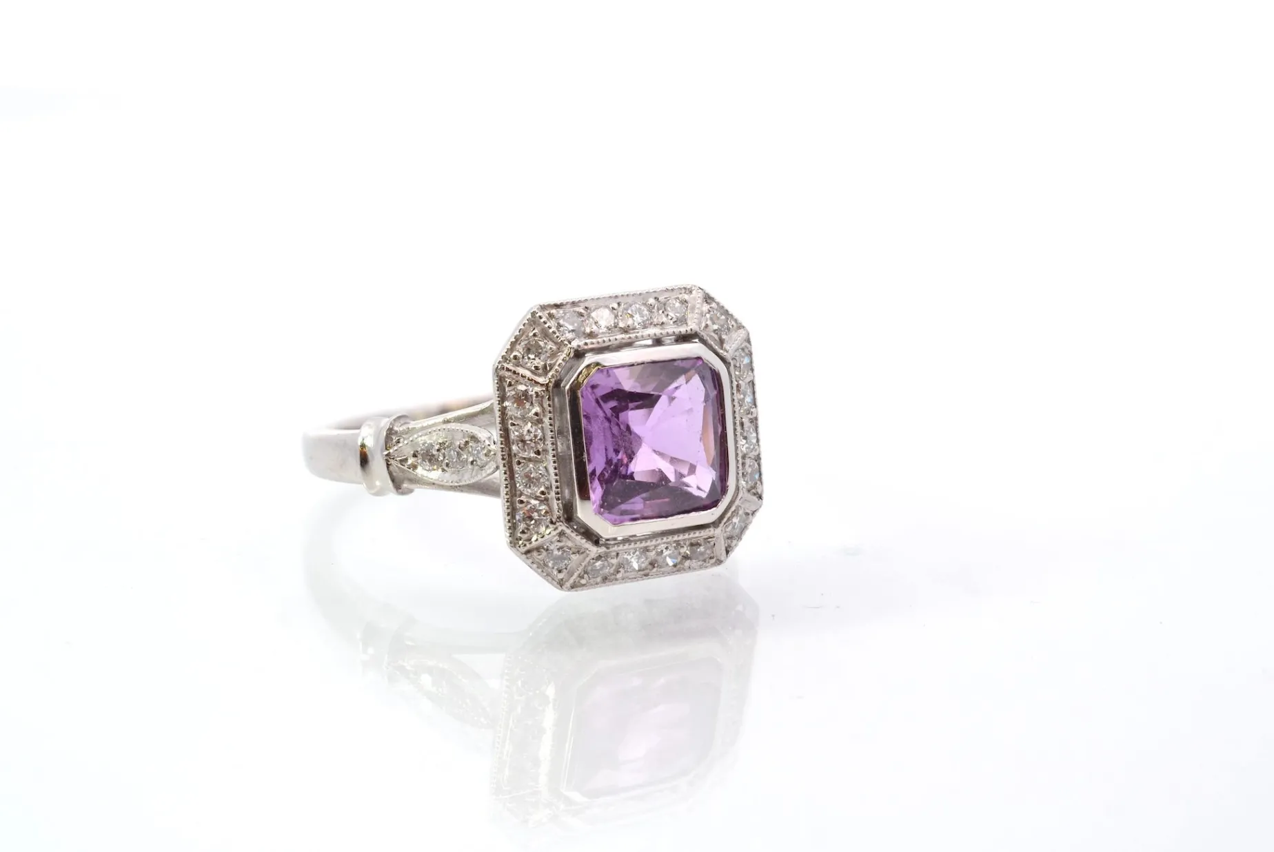 Bottazzi Blondeel Bague vintage saphir et diamants en platine Outlet