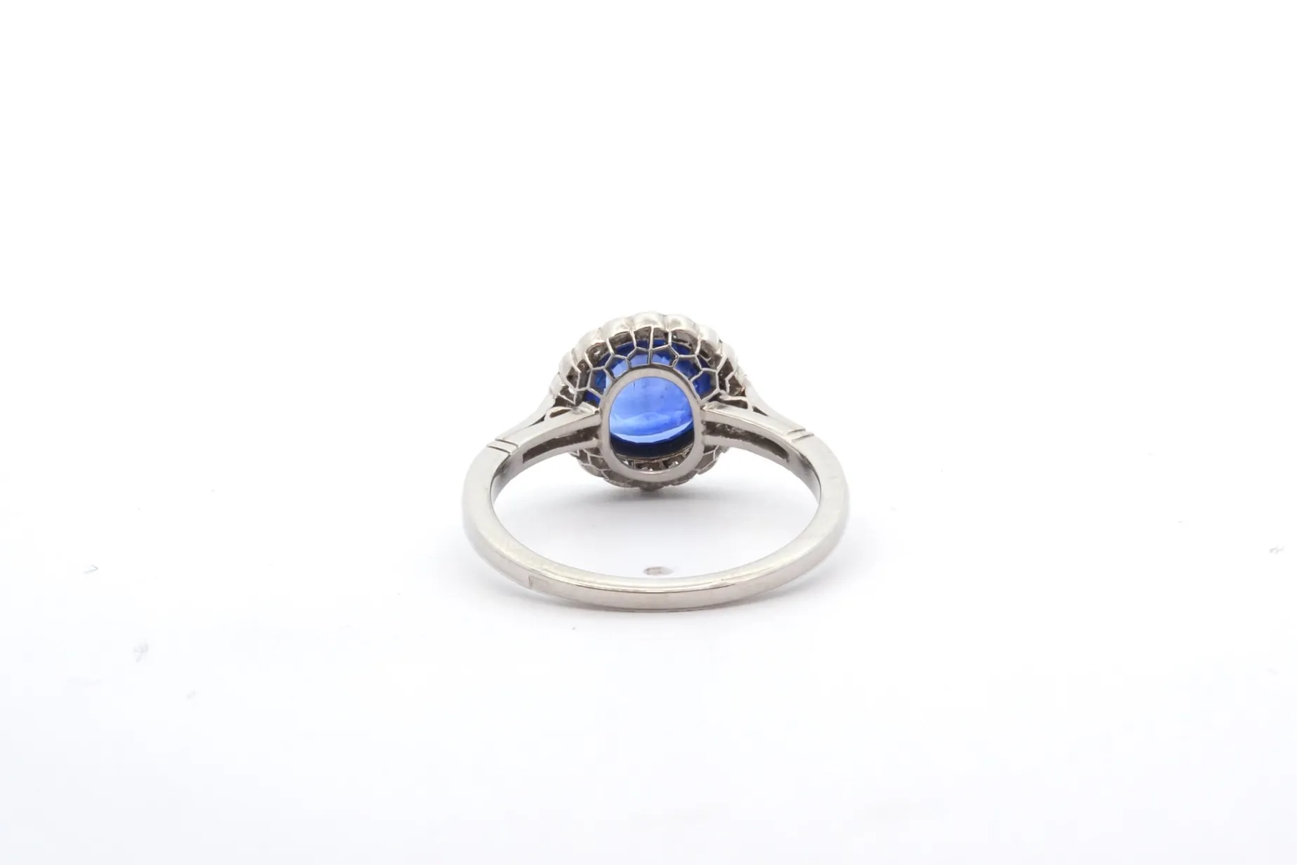 Bottazzi Blondeel Bague vintage saphir et diamants en platine Hot