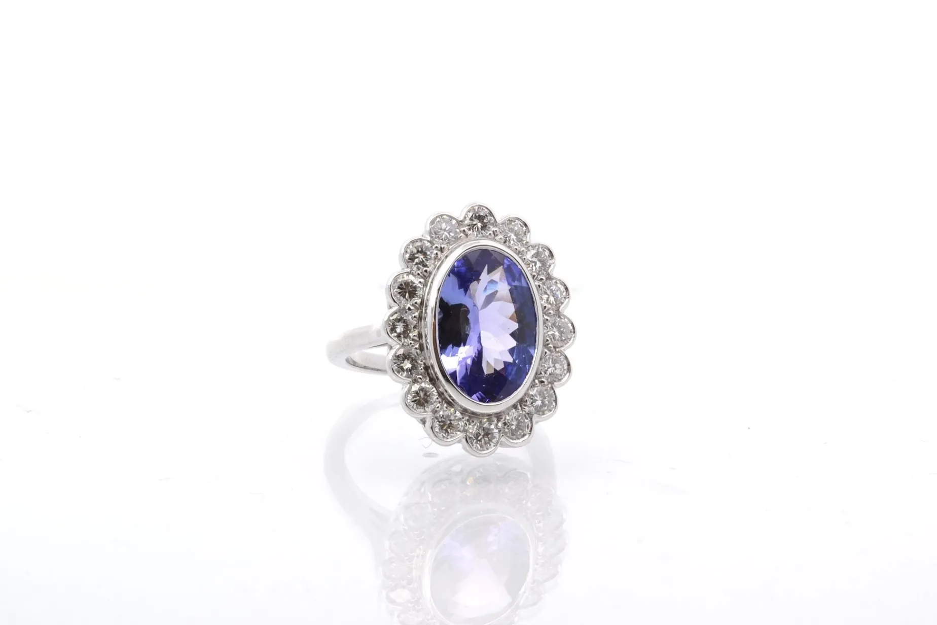 Bottazzi Blondeel Bague vintage tanzanite et diamants en platine Flash Sale