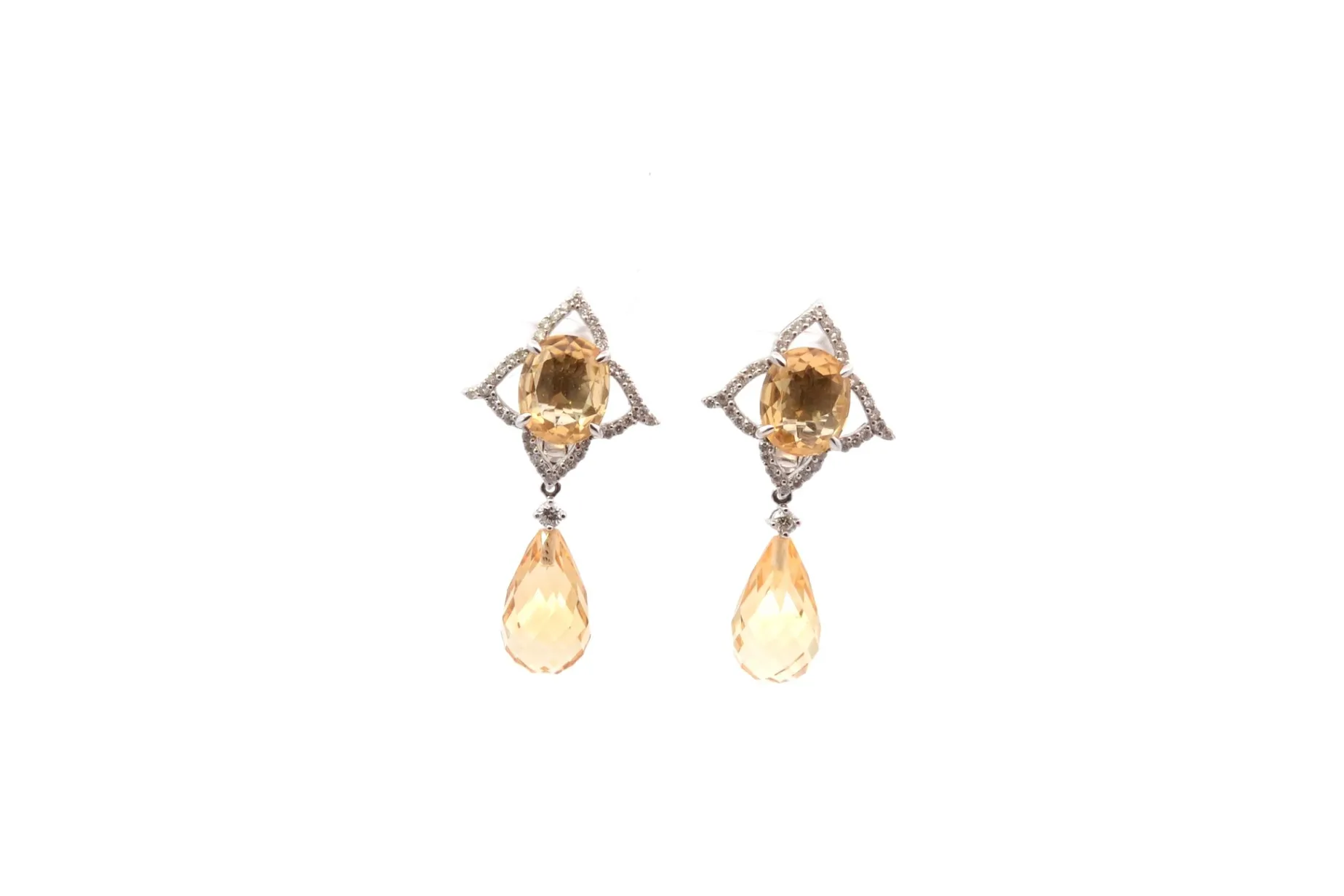 Bottazzi Blondeel Boucles d’oreilles citrines et diamants Fashion