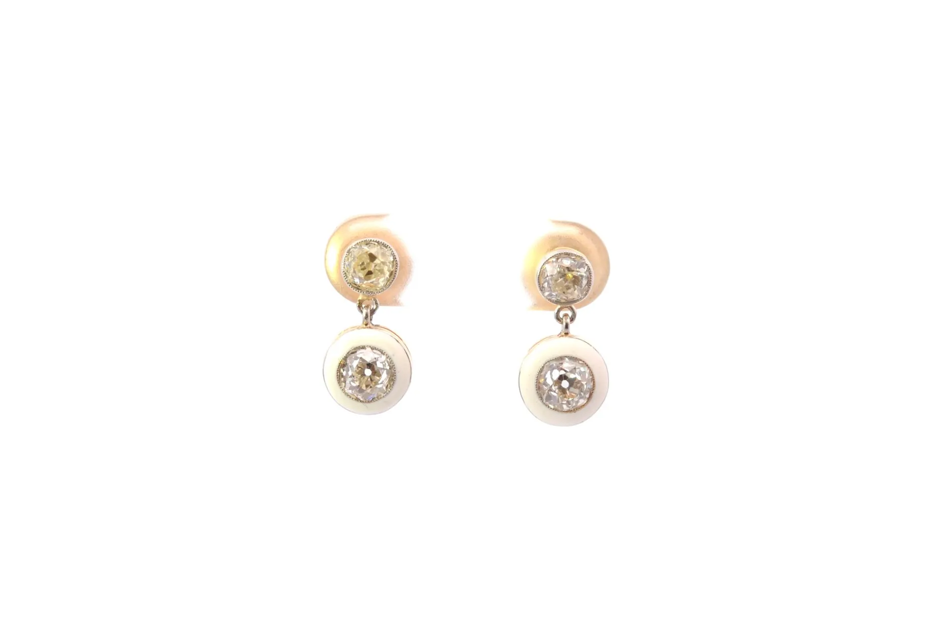 Bottazzi Blondeel Boucles d’oreilles diamants en or 18k et émail Cheap