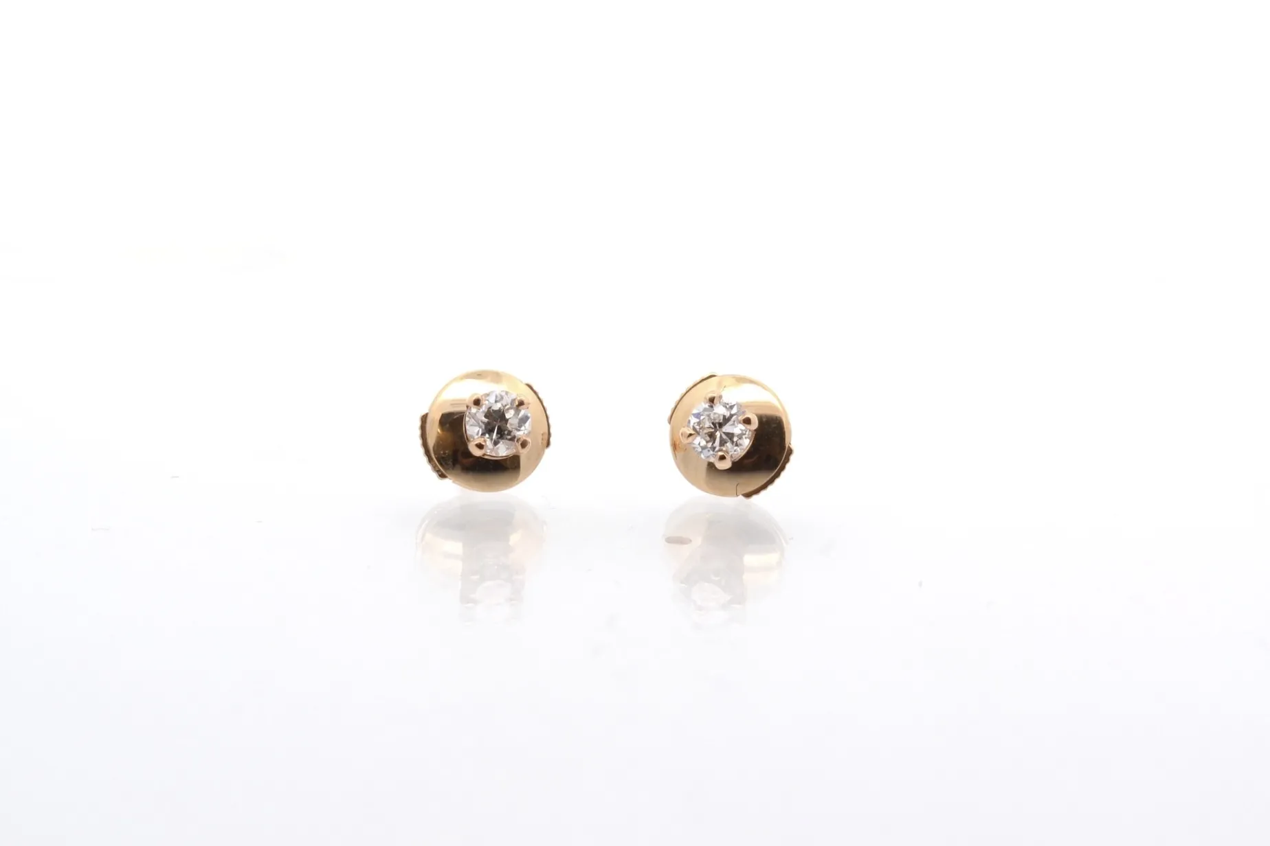 Bottazzi Blondeel Boucles d’oreilles puces diamant en or jaune 18k Hot