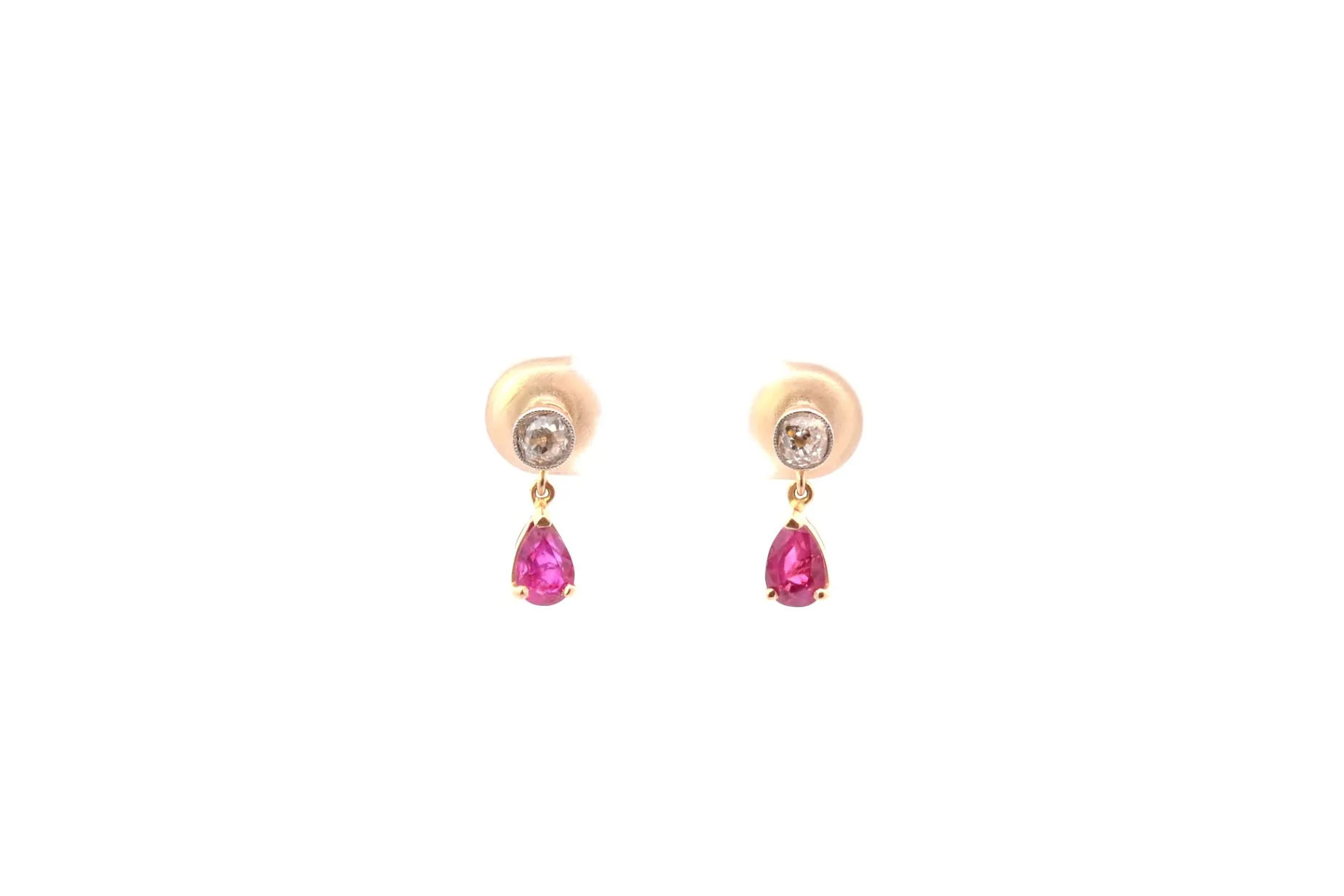 Bottazzi Blondeel Boucles d’oreilles rubis et diamants en or Discount