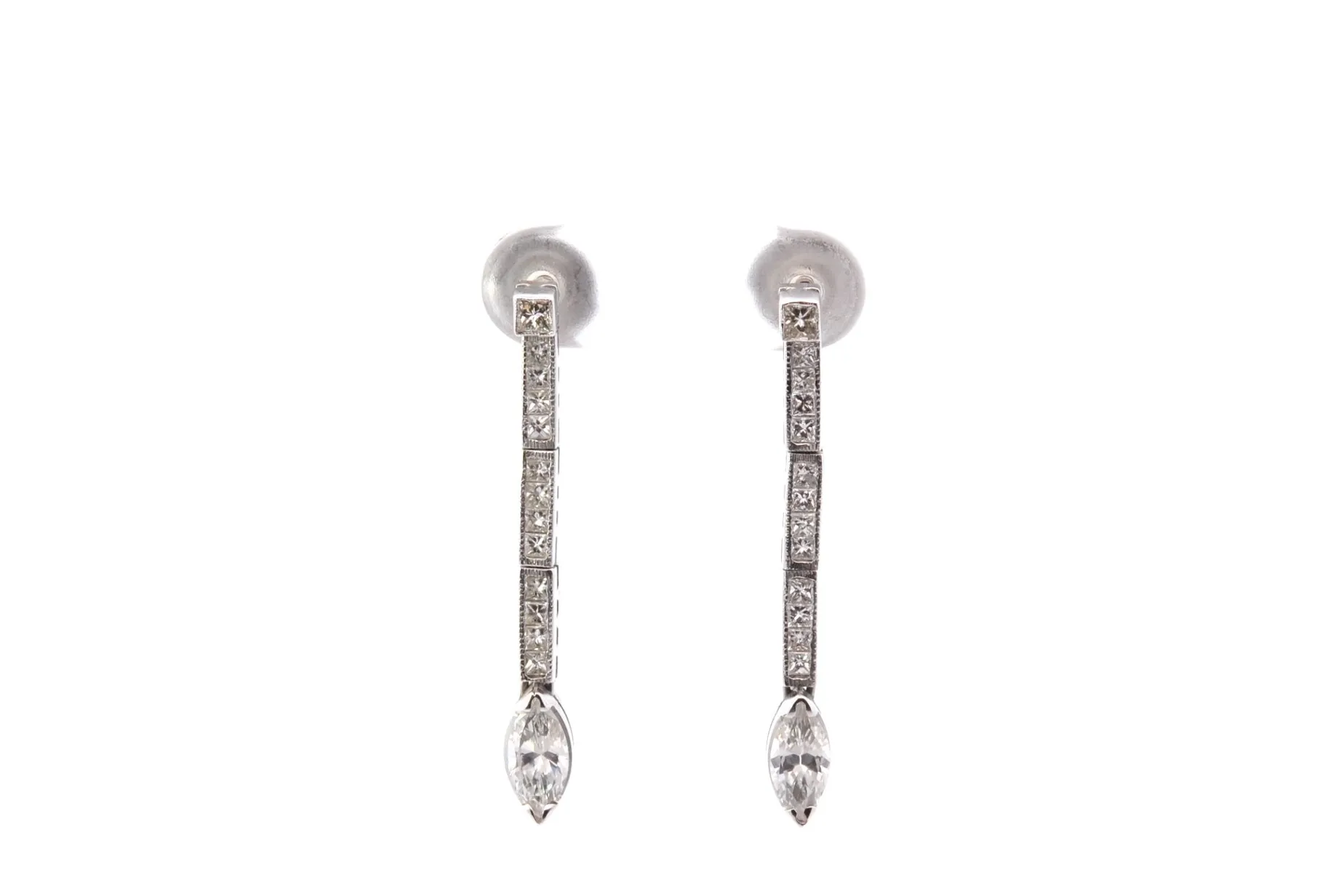 Bottazzi Blondeel Boucles d’oreilles vintage diamants en or blanc 18k Cheap