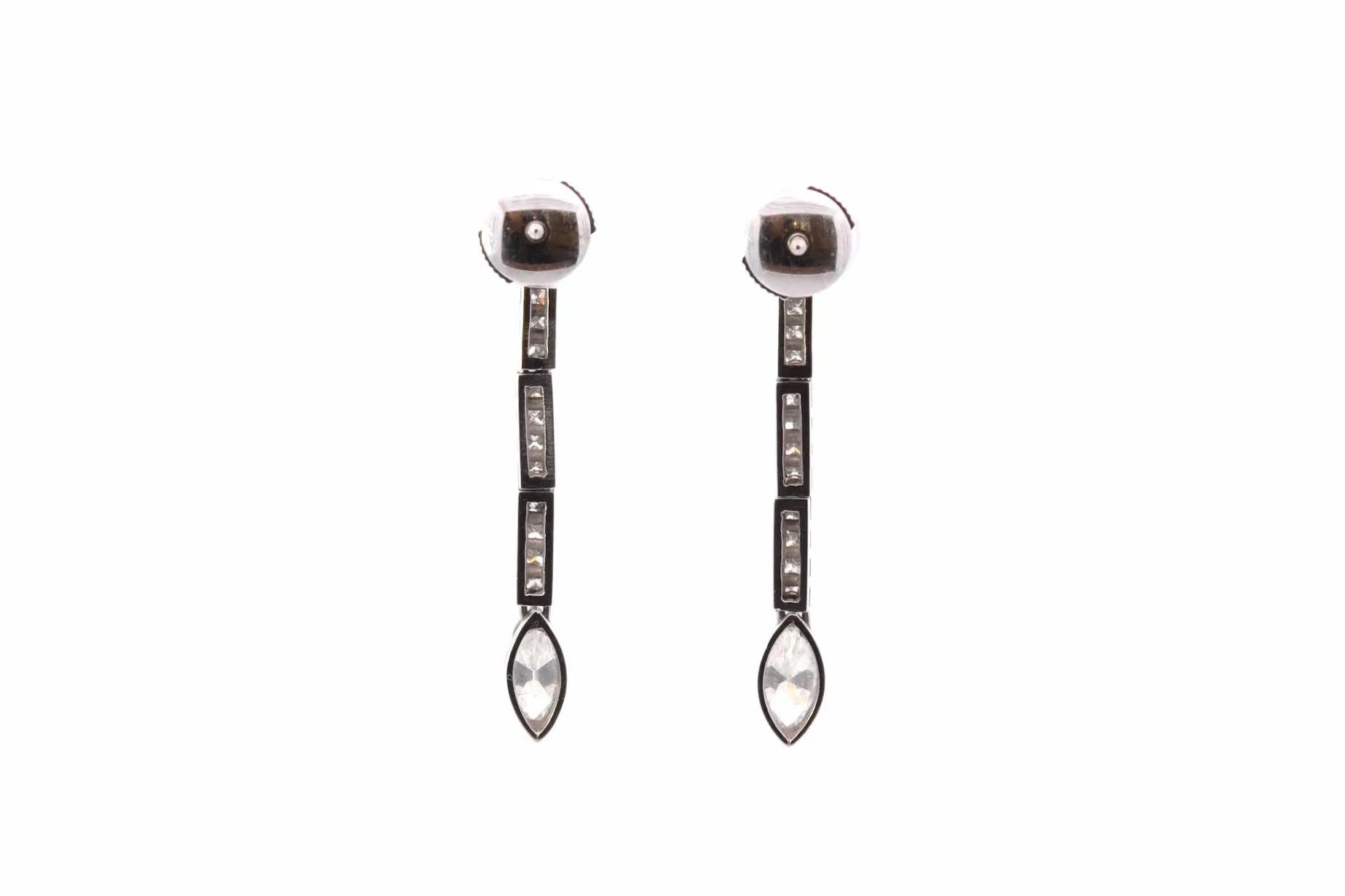 Bottazzi Blondeel Boucles d’oreilles vintage diamants en or blanc 18k Cheap