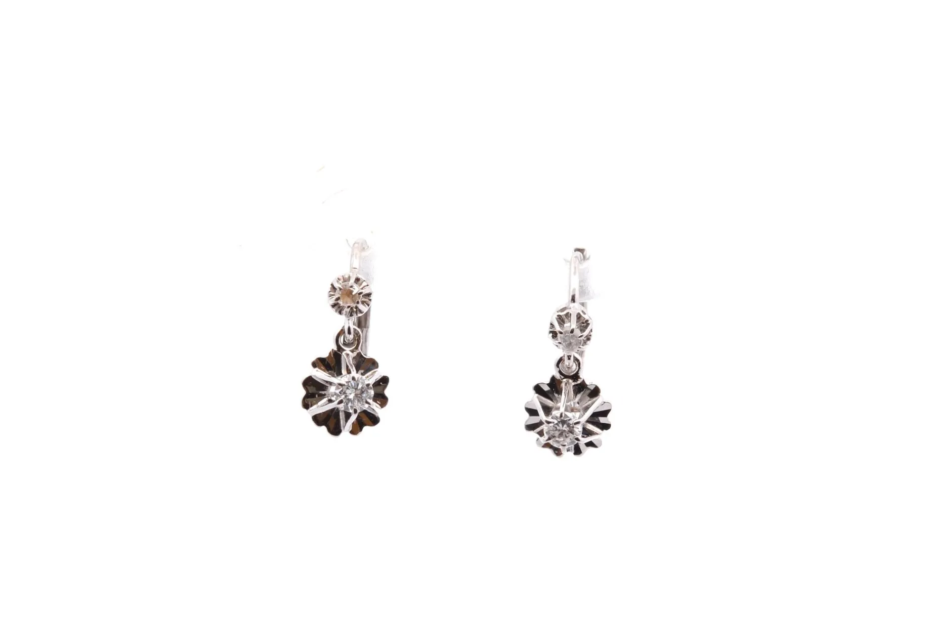 Bottazzi Blondeel Boucles d’oreilles vintage diamants en or 18k Cheap