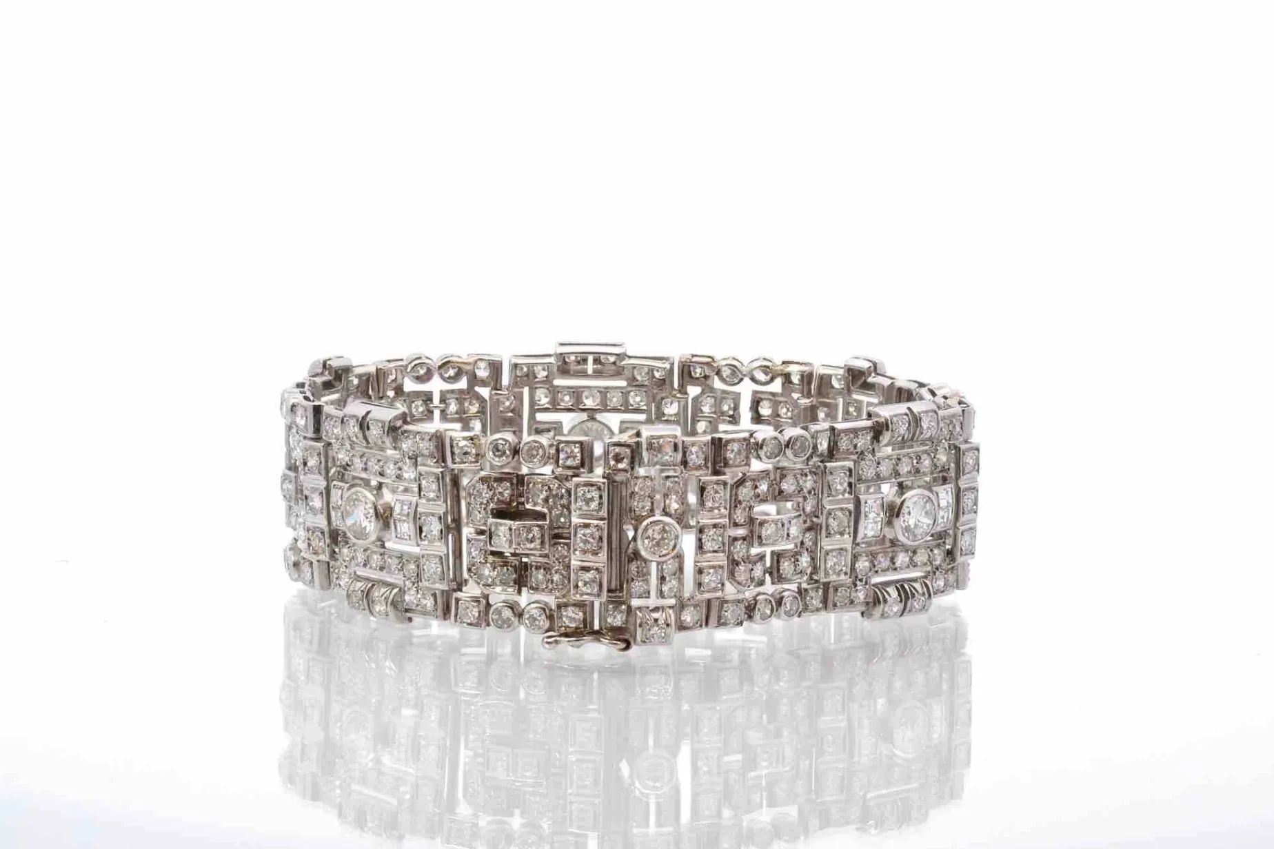 Bottazzi Blondeel Bracelet art déco diamants en platine Hot