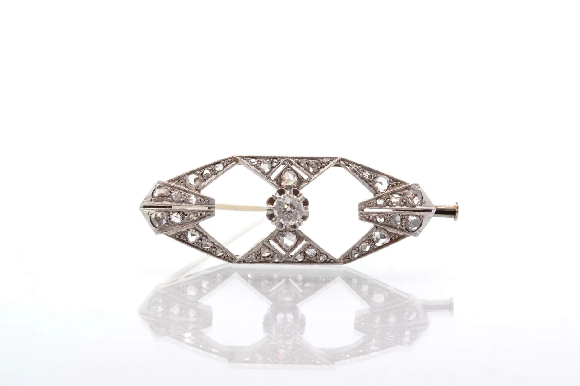 Bottazzi Blondeel Broche ancienne Art Déco diamants en or et platine Shop