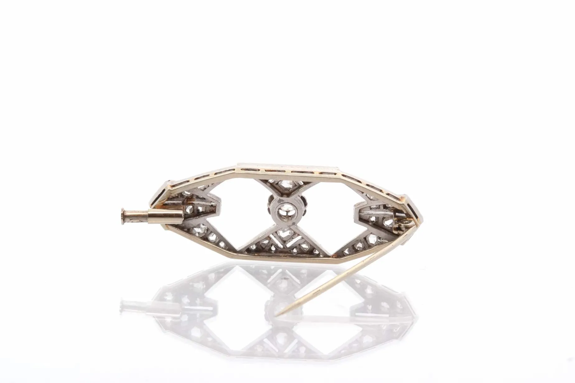 Bottazzi Blondeel Broche ancienne Art Déco diamants en or et platine Shop