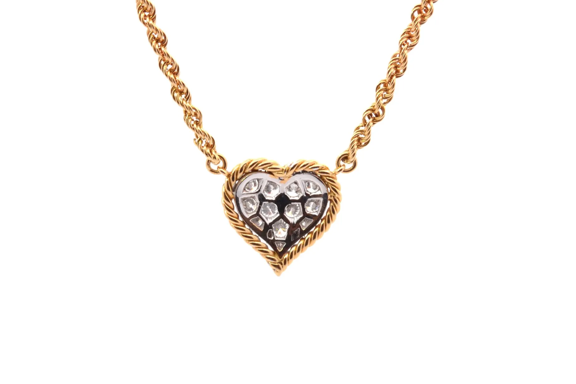 Bottazzi Blondeel Collier cœur diamants en or 18k et platine Store