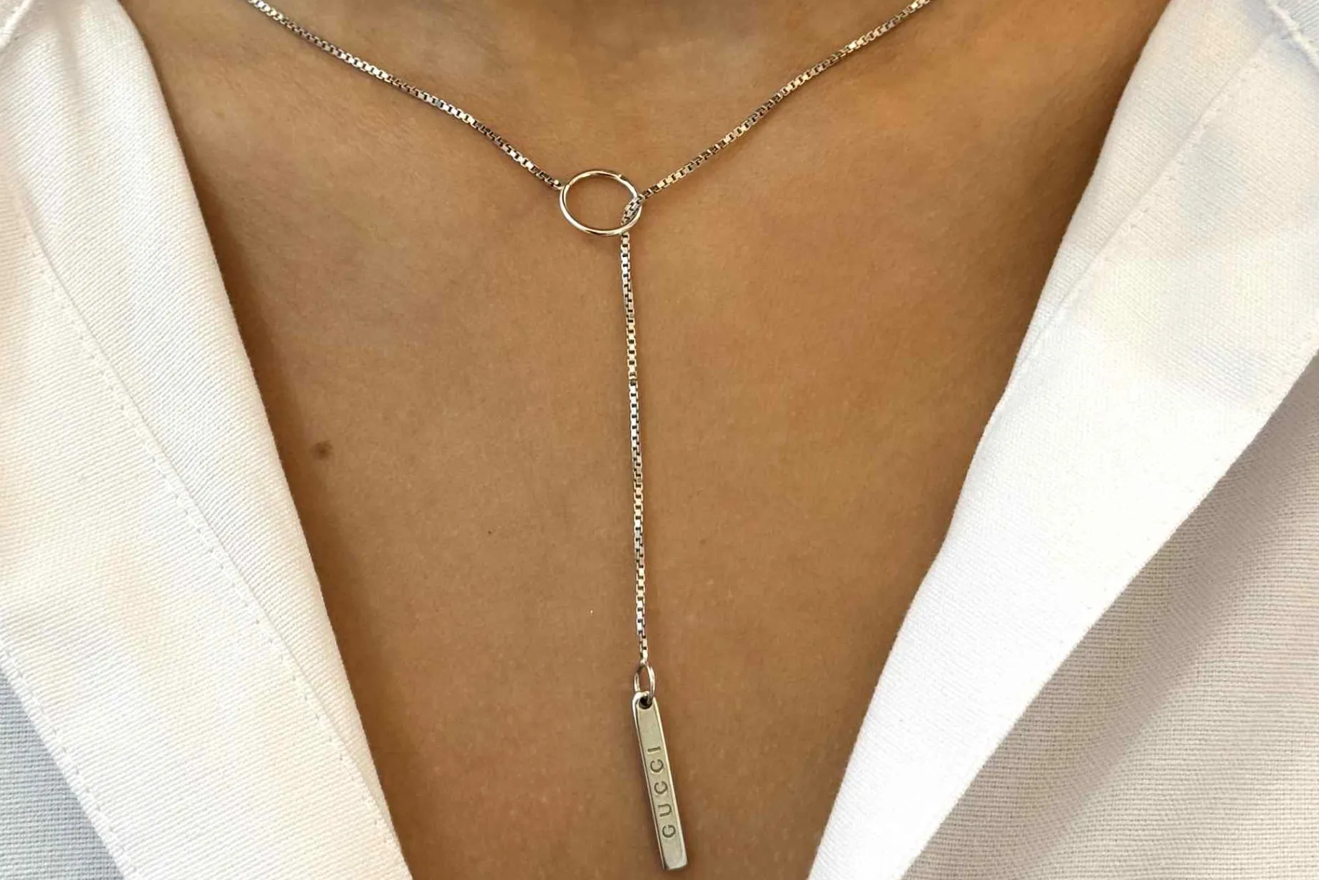 Bottazzi Blondeel Collier Gucci “link to love” en or blanc 18k Best Sale