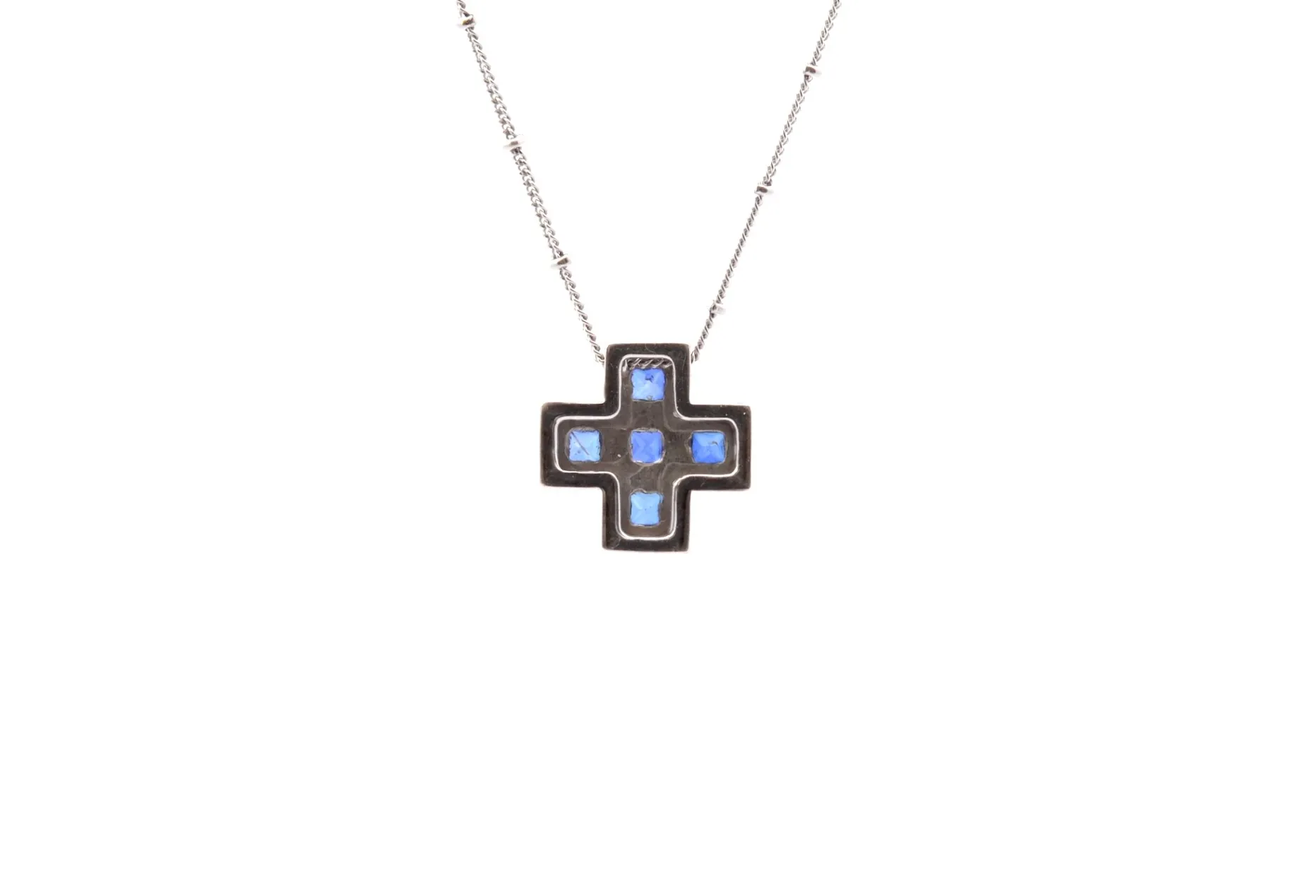 Bottazzi Blondeel Collier vintage saphirs et diamants en or 18k Sale