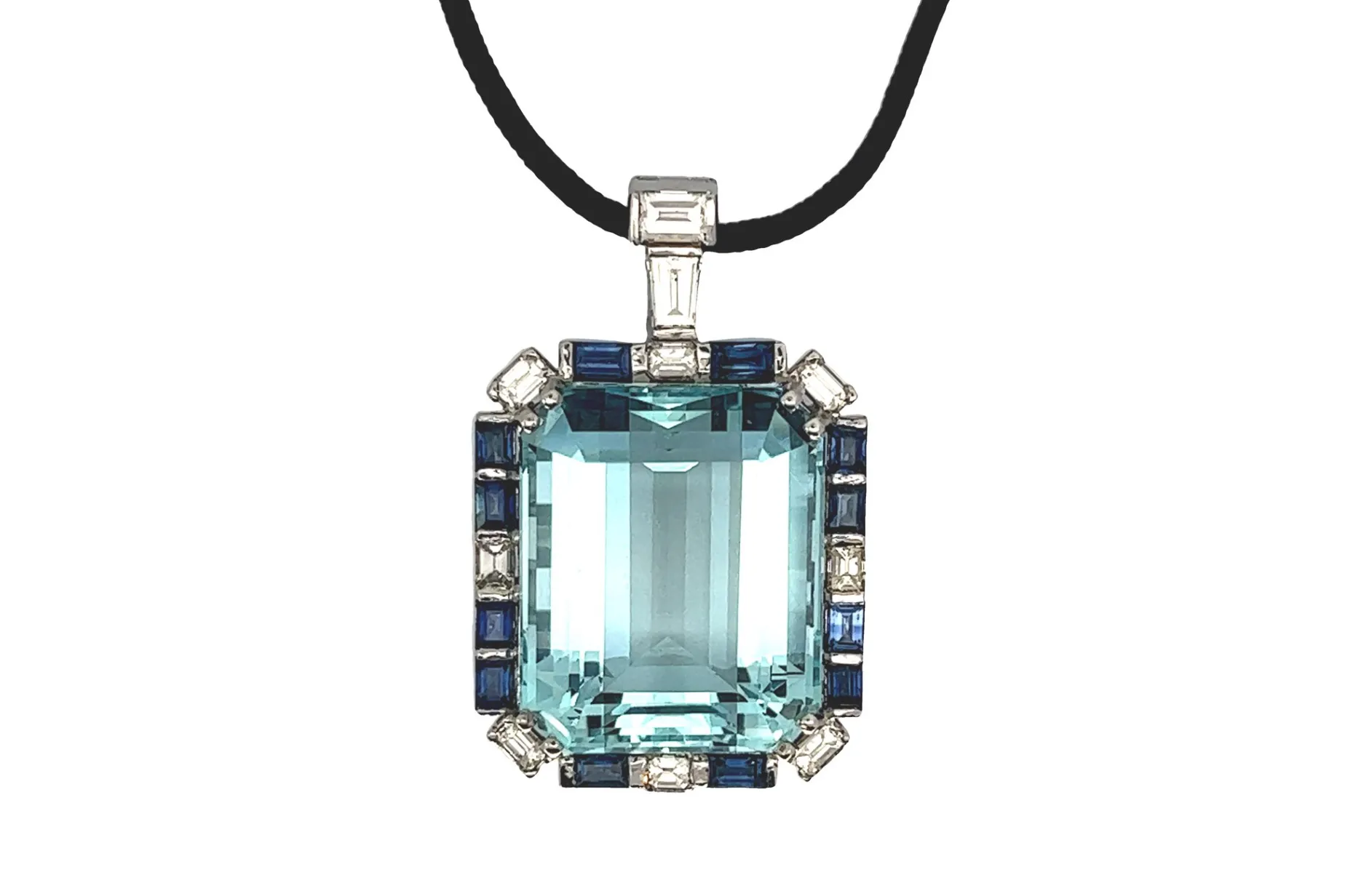 Bottazzi Blondeel Pendentif aigue marine, diamants et saphirs Best Sale